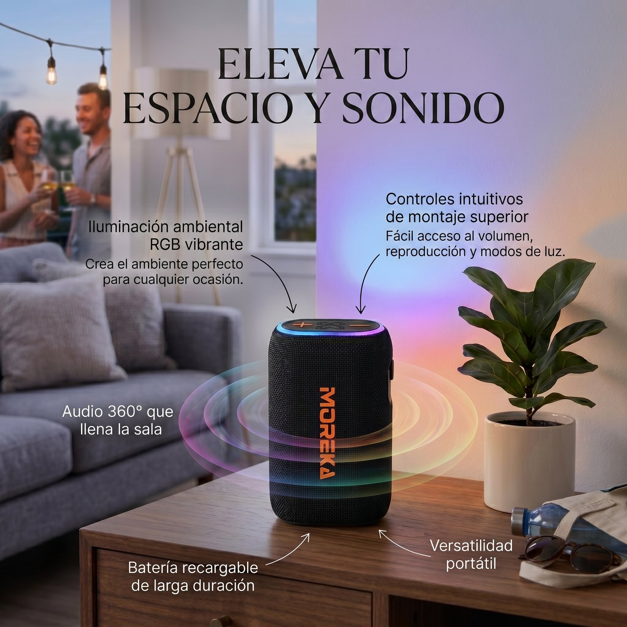 Altavoz Inalámbrico Moreka 442 20W con Batería — Bluetooth 5.0, 20W - Imagen 2