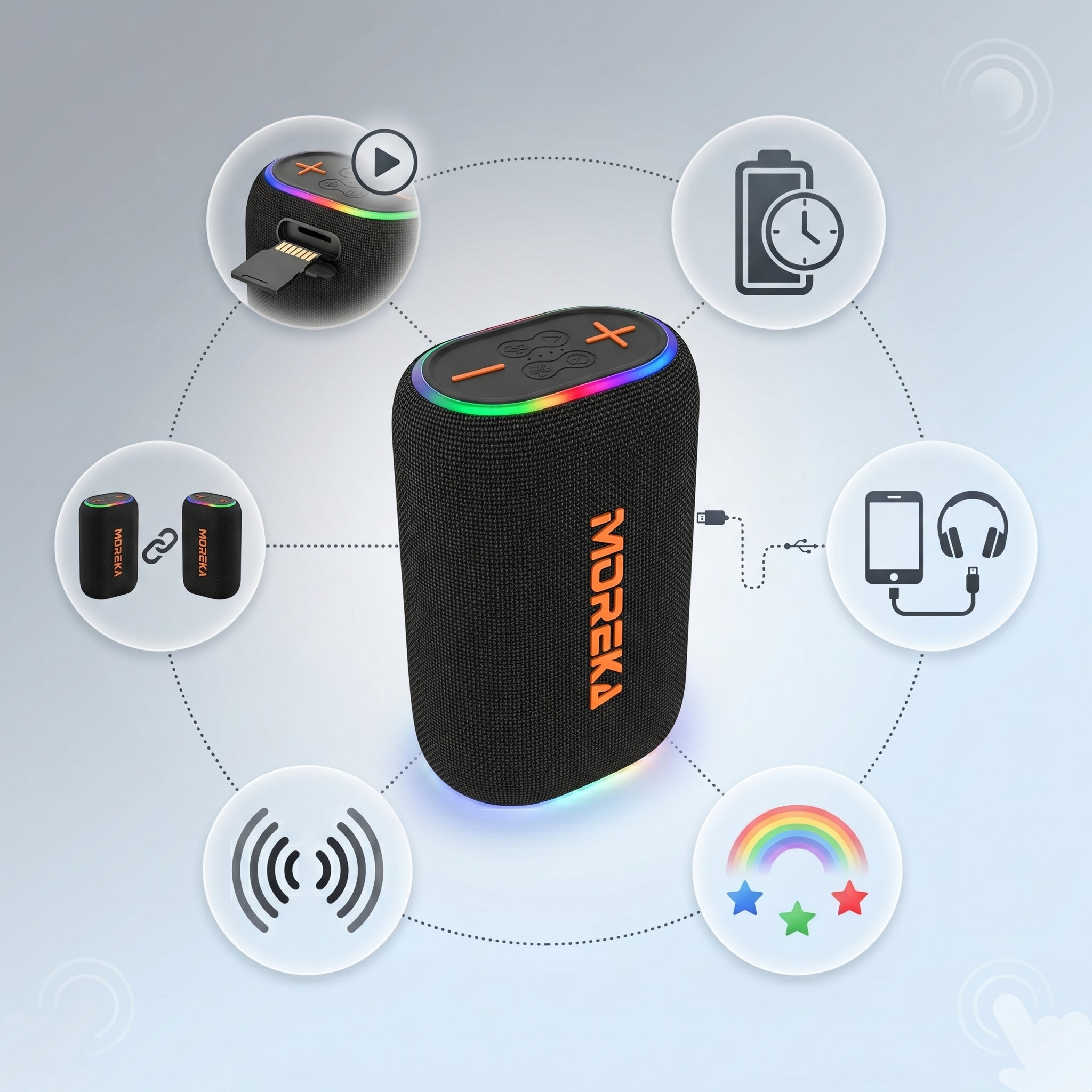 Altavoz Inalámbrico Moreka 442 20W con Batería — Bluetooth 5.0, 20W - Imagen 4