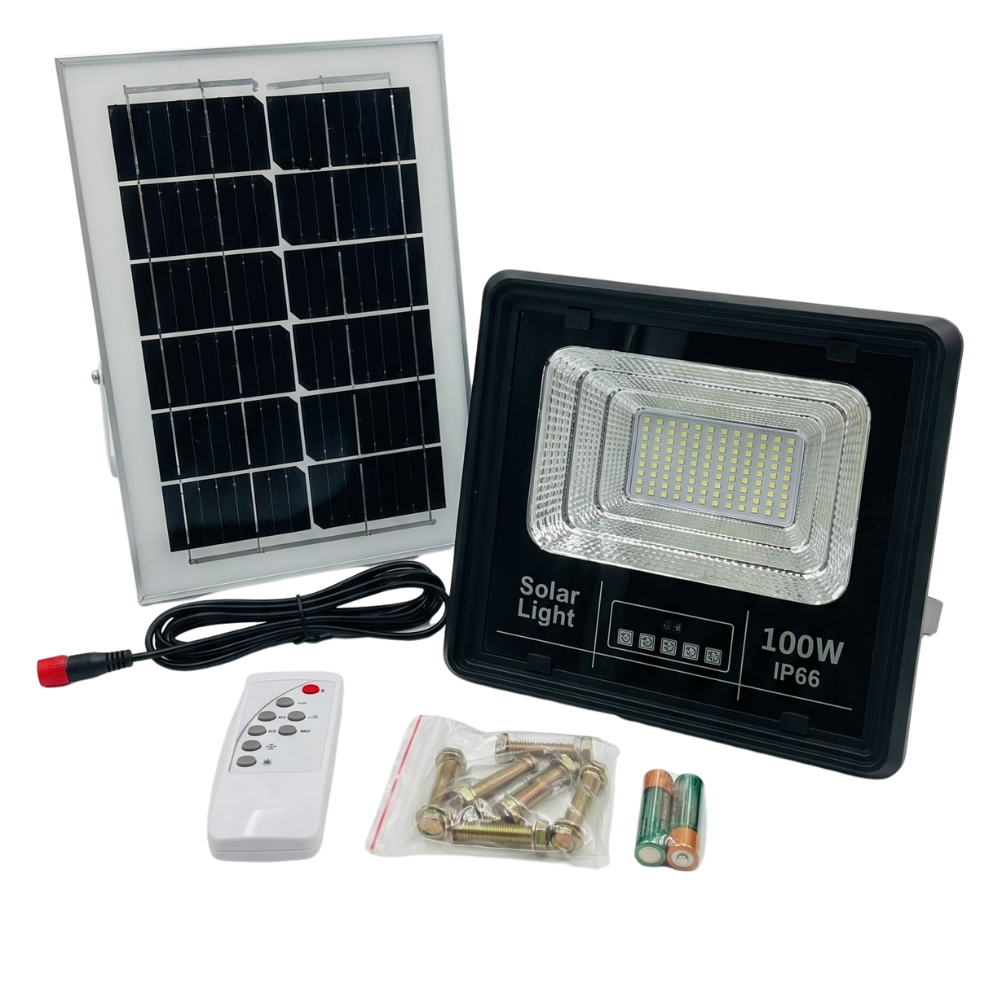 Lámpara Solar 100W MS-100W para Exterior Ilumina Toda la Noche sin Cableado Control Remoto IP66 Resistente a Lluvia y Polvo Ahorro Energético para Jardín o Garaje - Imagen 7