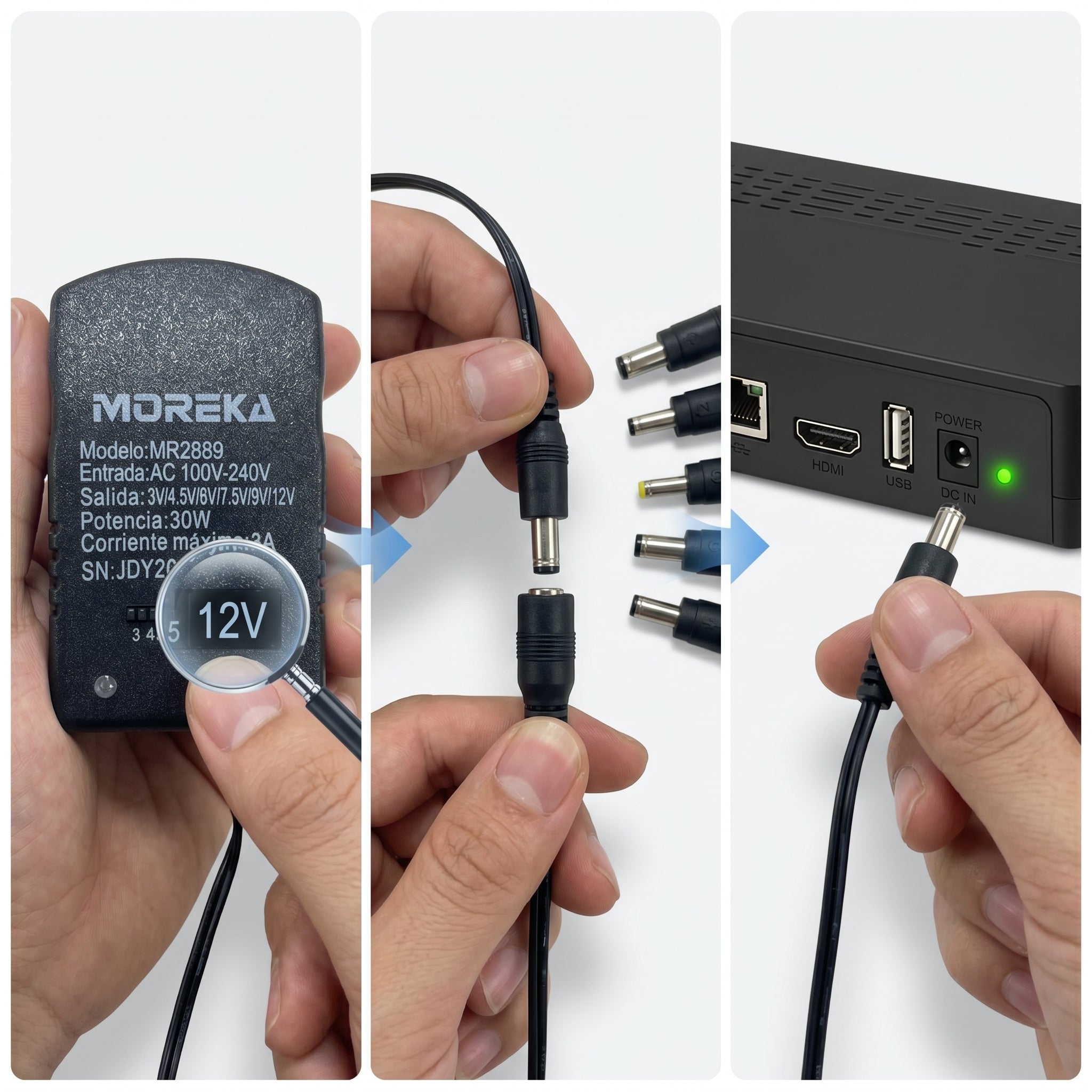 Cargador Universal Moreka MR2889 7 Conectores 3A - Imagen 4