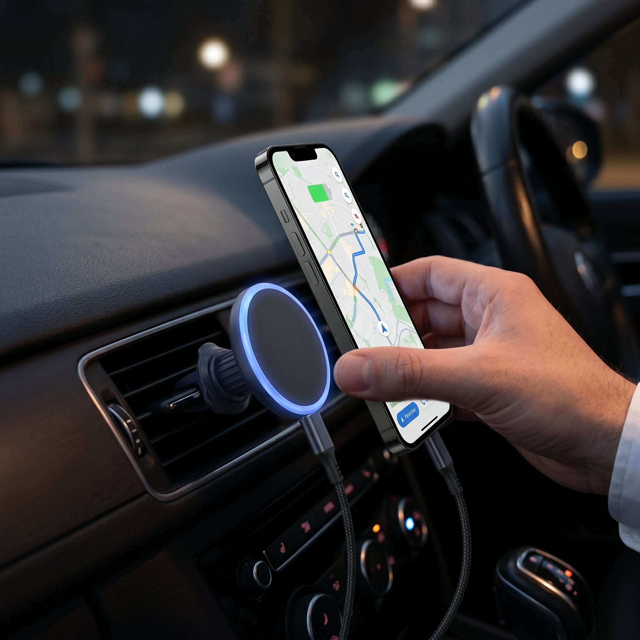 Cargador Inalámbrico Magnético para Auto Moreka ZJ-020 15W Soporte Ventilación Carga Rápida - Imagen 7