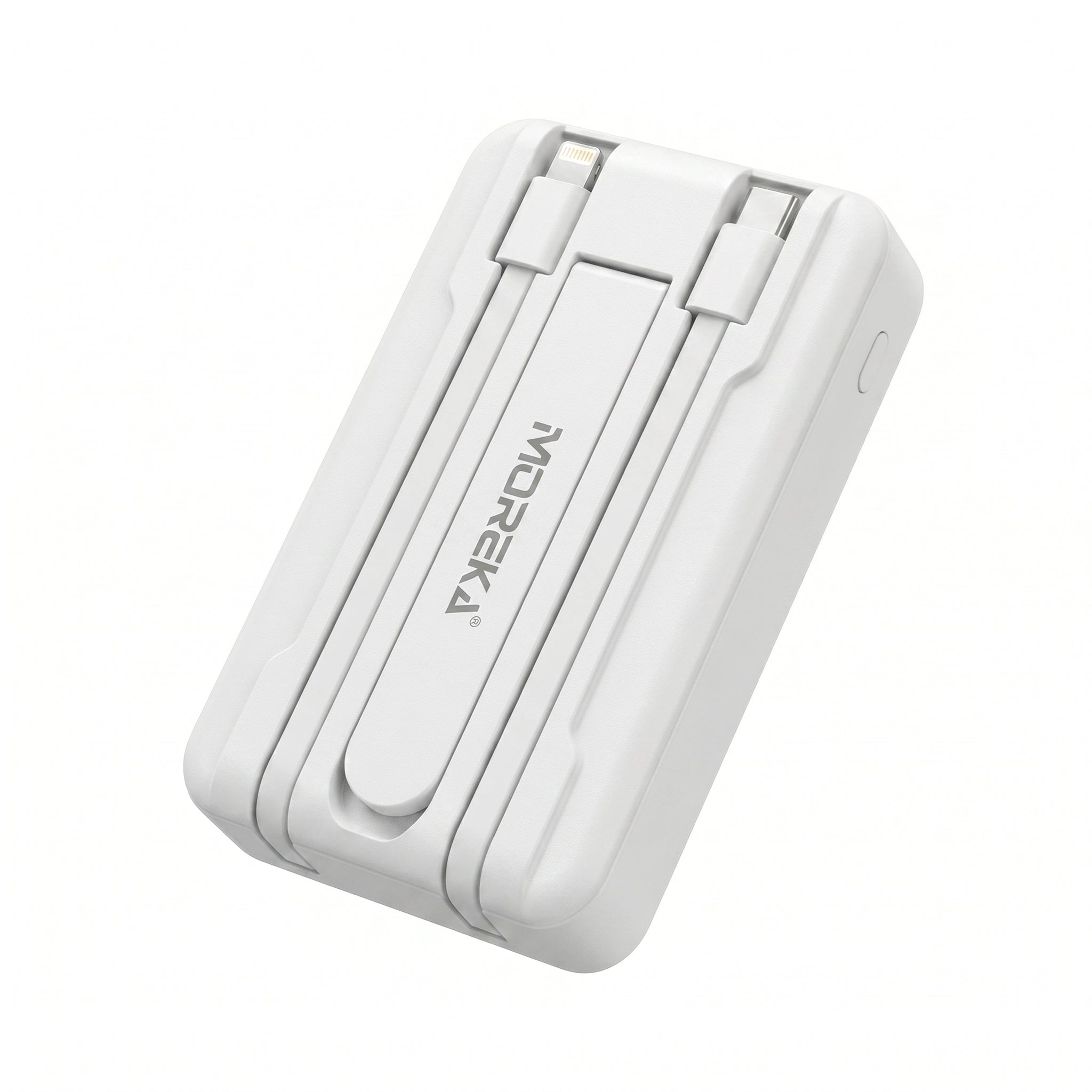 Power Bank Magnético Moreka K112 10000mAh 22.5W con Cable Lightning y Tipo-C Integrados Carga Inalámbrica 15W, Modo Baja Corriente - Imagen 6