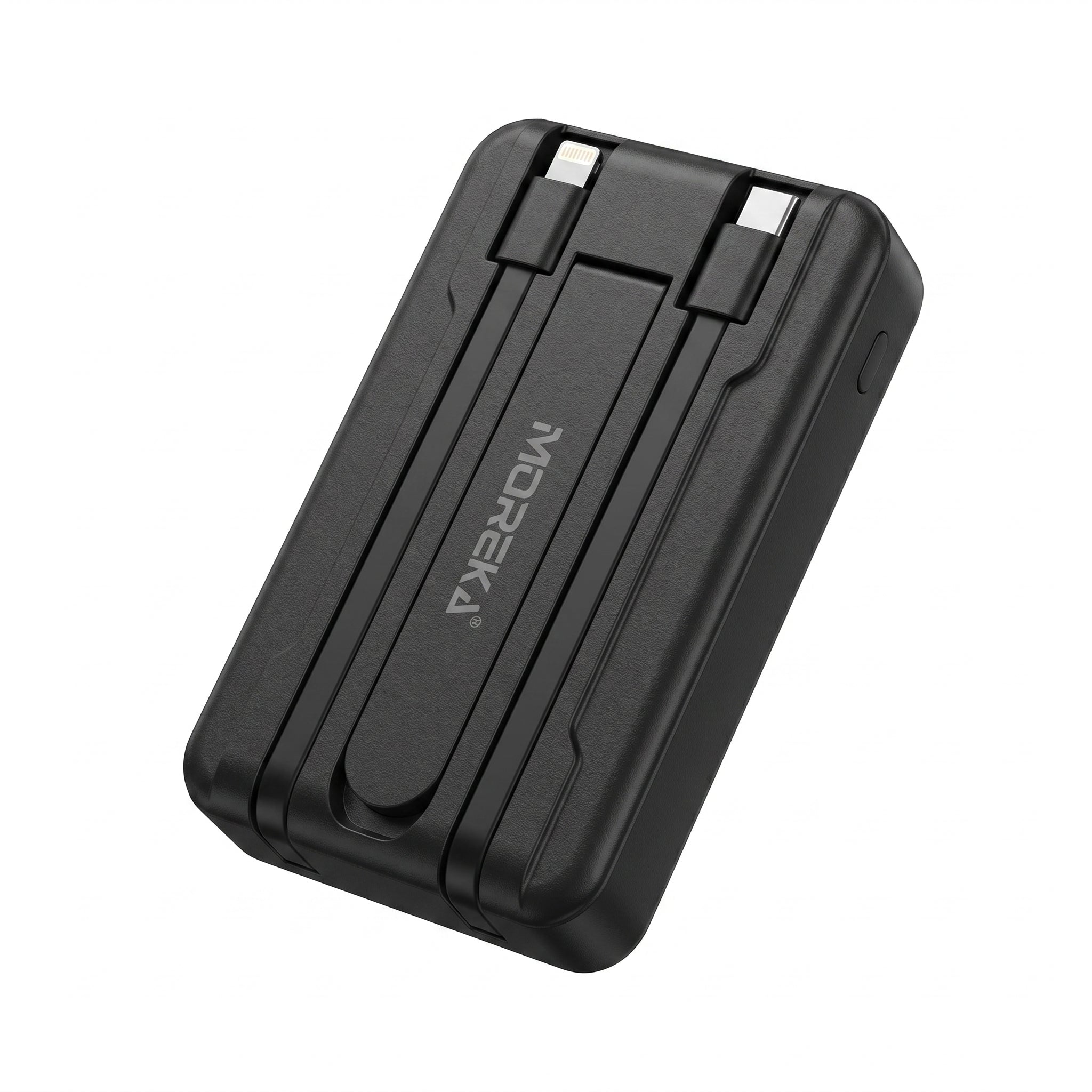 Power Bank Magnético Moreka K112 10000mAh 22.5W con Cable Lightning y Tipo-C Integrados Carga Inalámbrica 15W, Modo Baja Corriente - Imagen 8