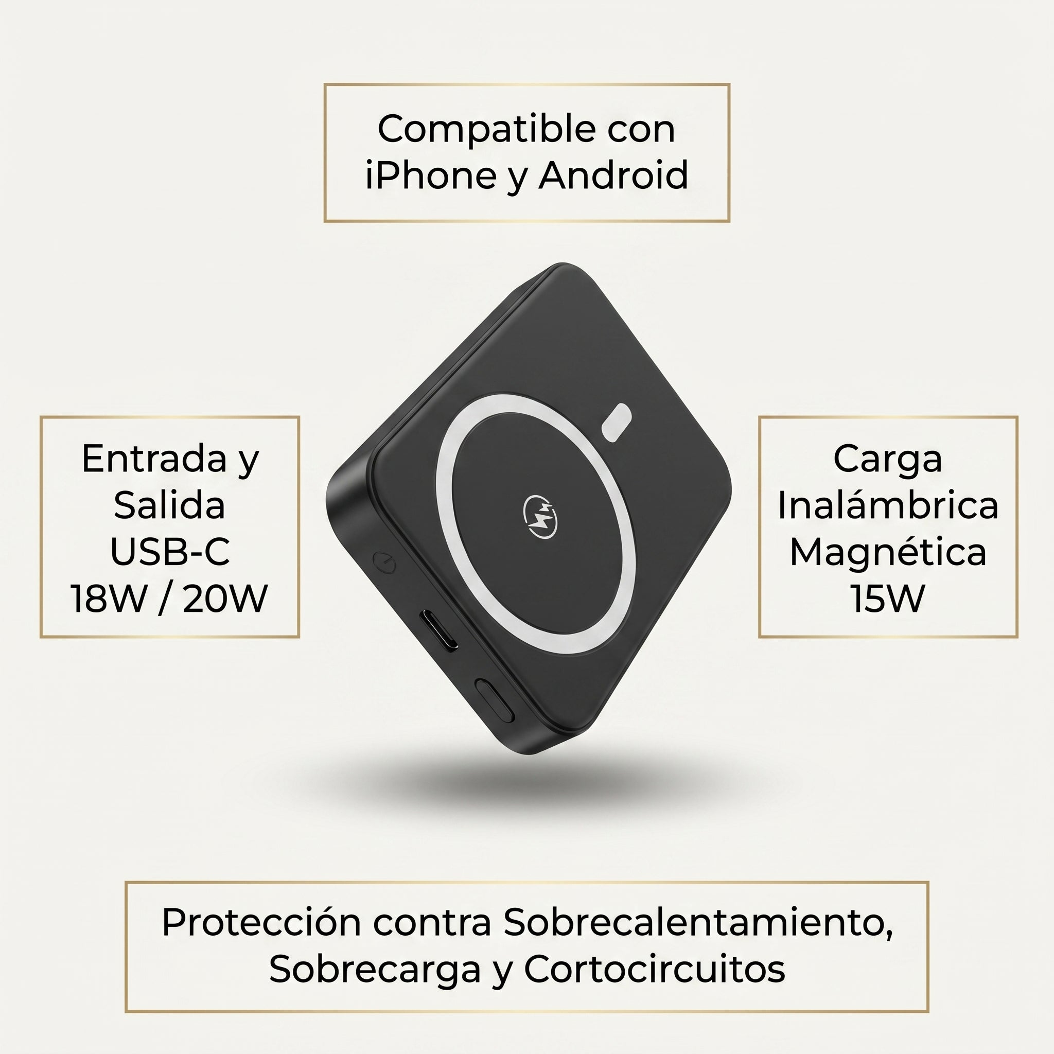 Power Bank Moreka K108 Magnético 5000mAh con Carga Rápida PD 20W e Inalámbrica 15W Cargador Portátil Compatible con MagSafe Mini Batería Externa para Viaje en Avión - Imagen 3