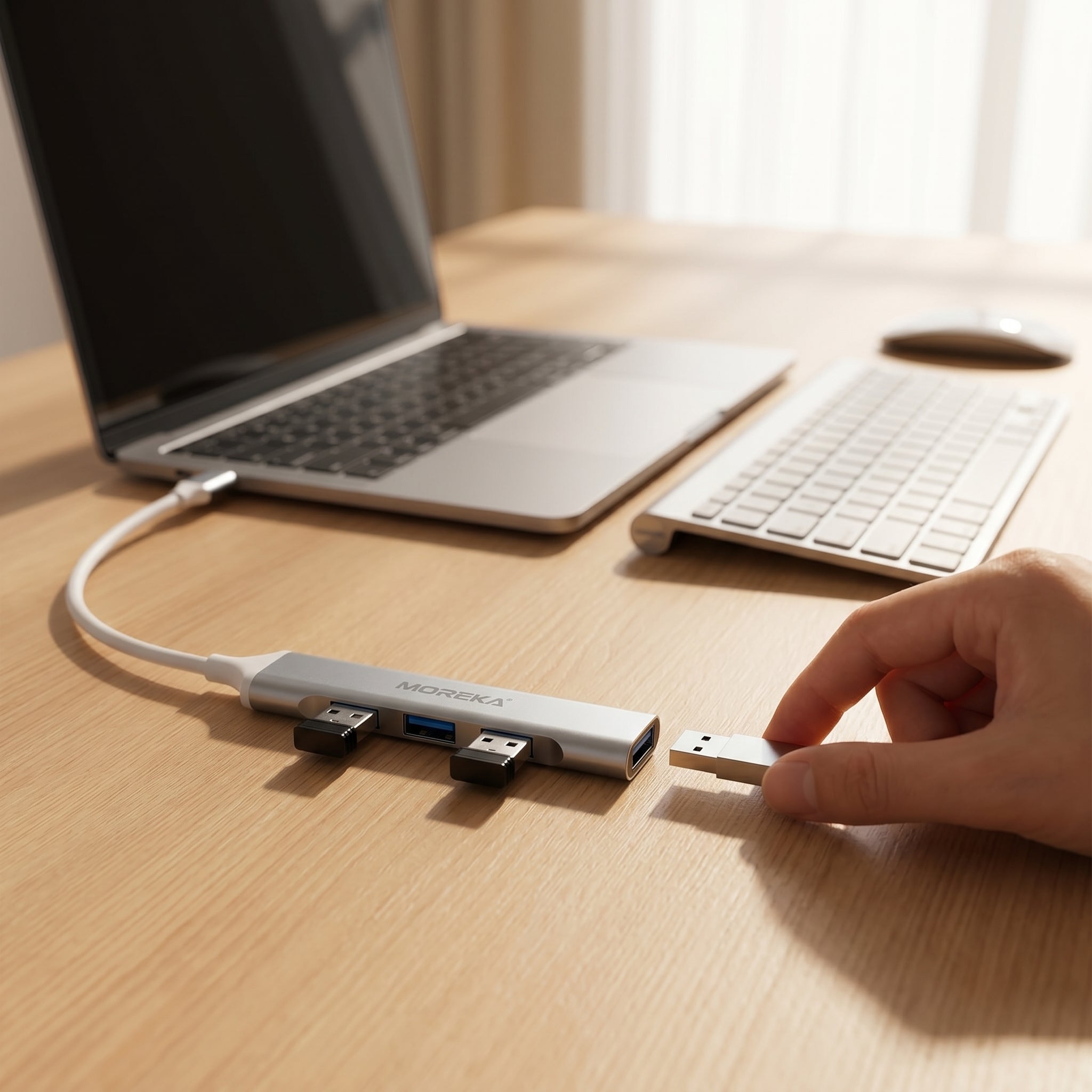 Hub USB 3.0 Moreka KZ02 4 en 1 Alta Velocidad Plug & Play - Imagen 2