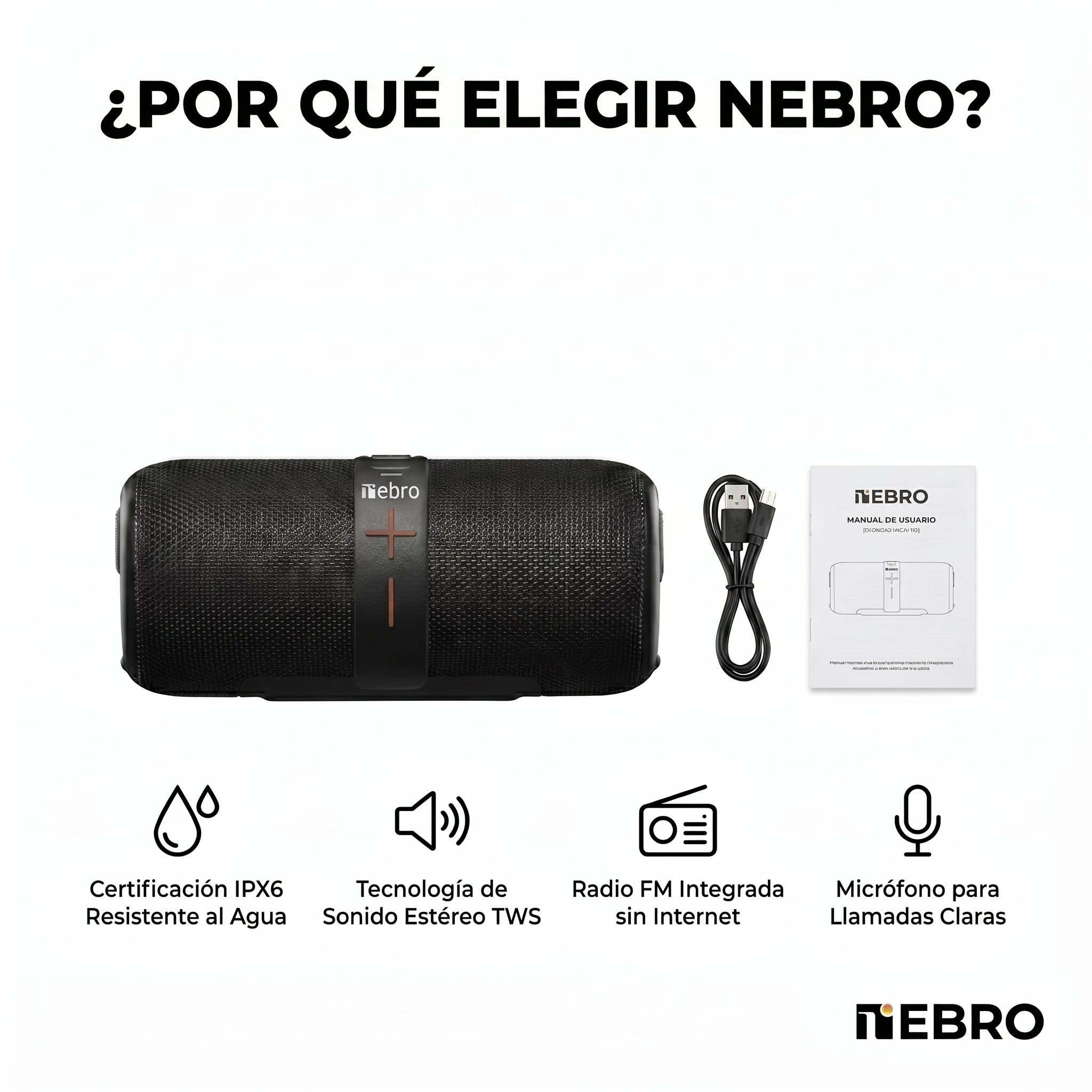 Bocina Bluetooth TWS Collar NEBRO WG085 IPX6 - Imagen 6
