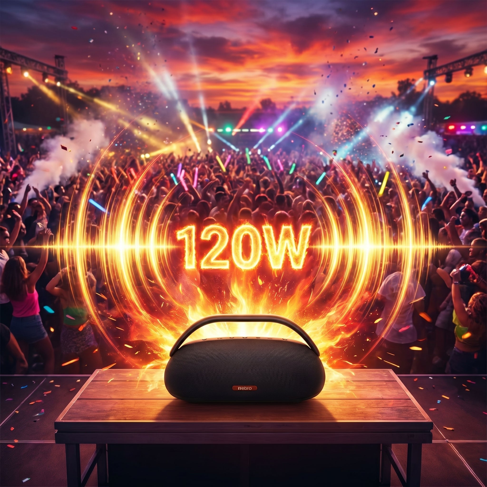 Bocina Bluetooth TWS NEBRO WG141 Bluetooth 53 120W IPX4 - Imagen 6