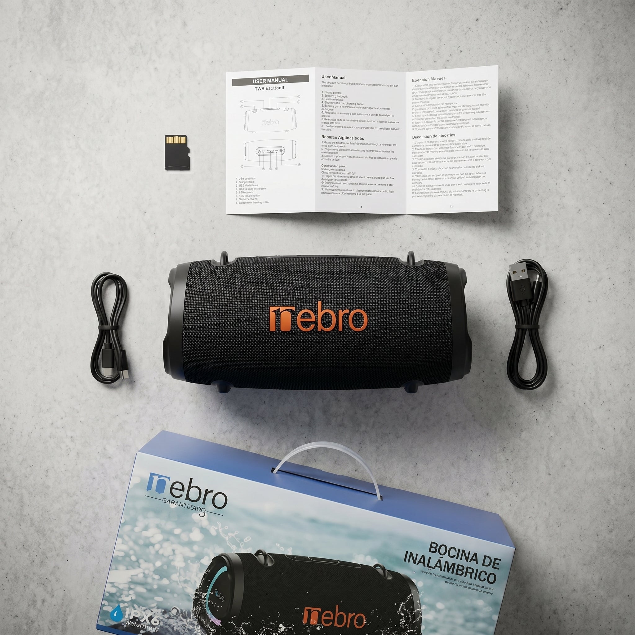 Bocina Bluetooth TWS NEBRO WG143 Bluetooth 53 100W IPX6 - Imagen 7