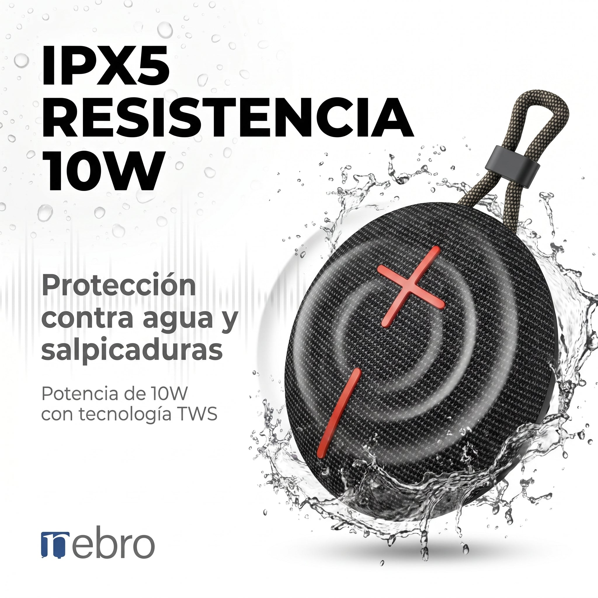 Bocina Bluetooth TWS NEBRO WG147 Bluetooth 53 10W IPX5 - Imagen 2