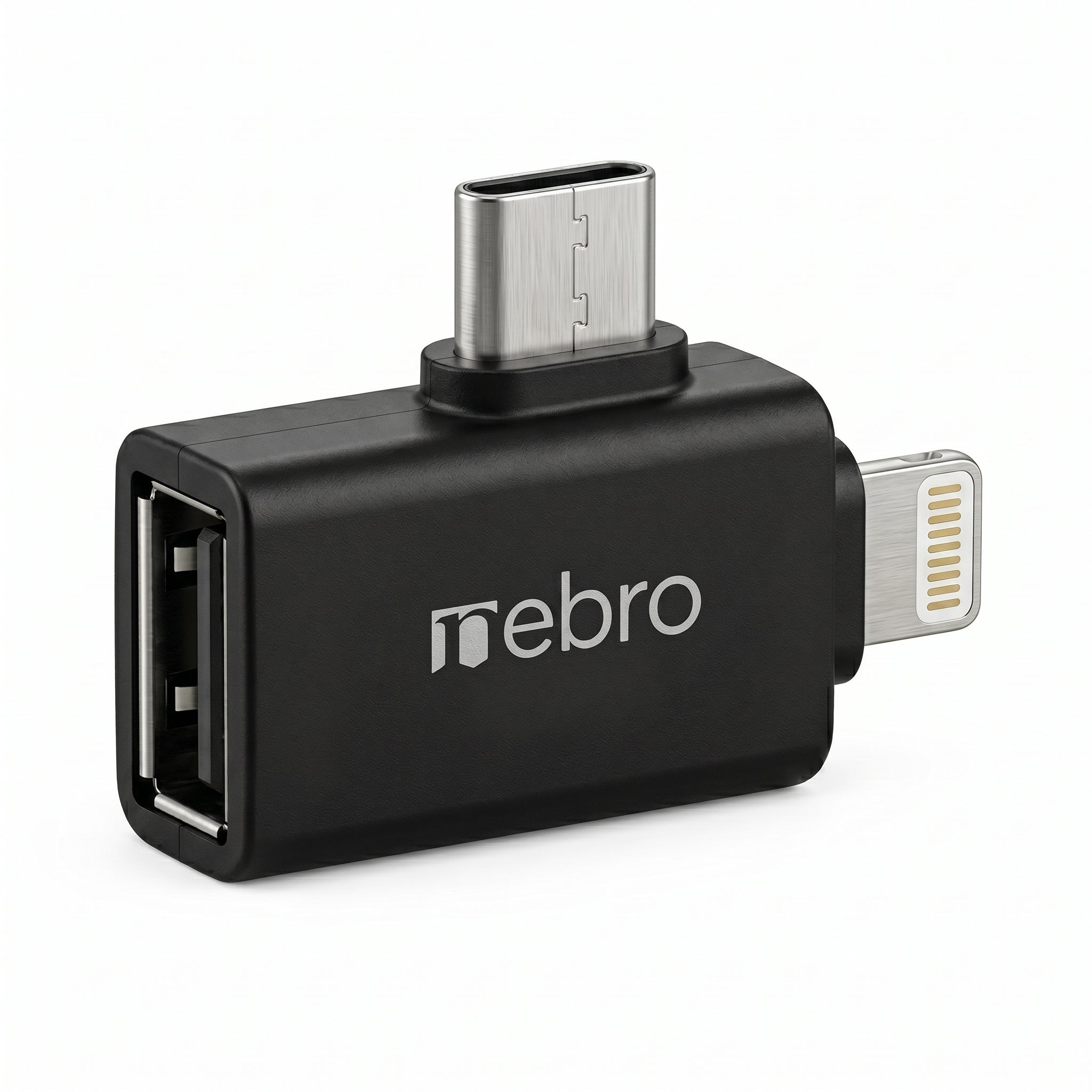 Adaptador USB OTG Nebro WAT-092 USB-A Hembra a Tipo-C y Lightning - Imagen 1