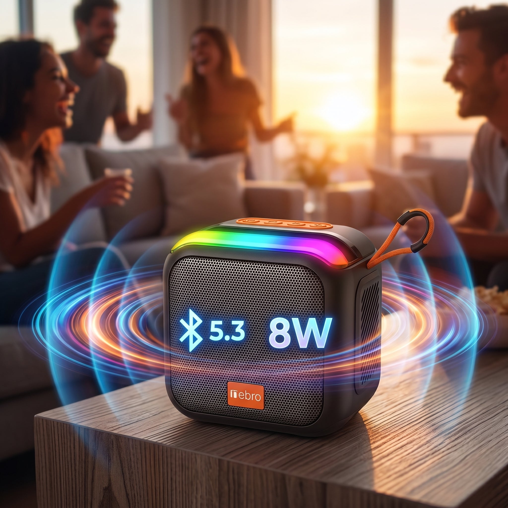Bocina Inalámbrica Nebro WG-185 Bluetooth 5.3 Sonido Envolvente 360° 8W - Imagen 6