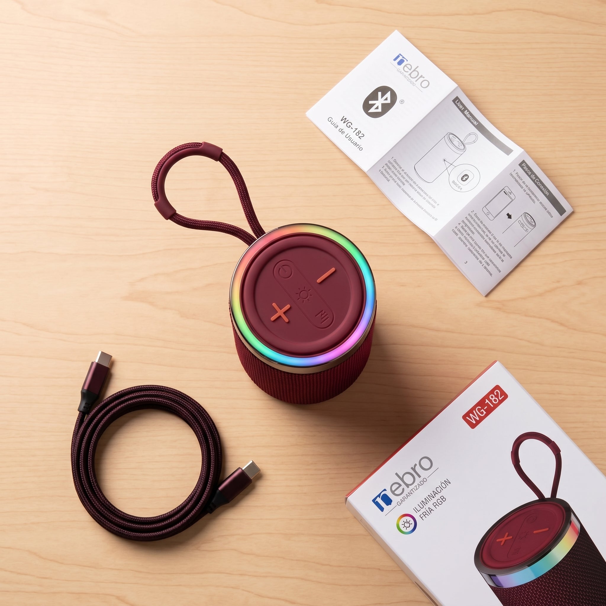 Bocina Bluetooth RGB NEBRO WG182 5W Sonido Envolvente 2000mAh - Imagen 8
