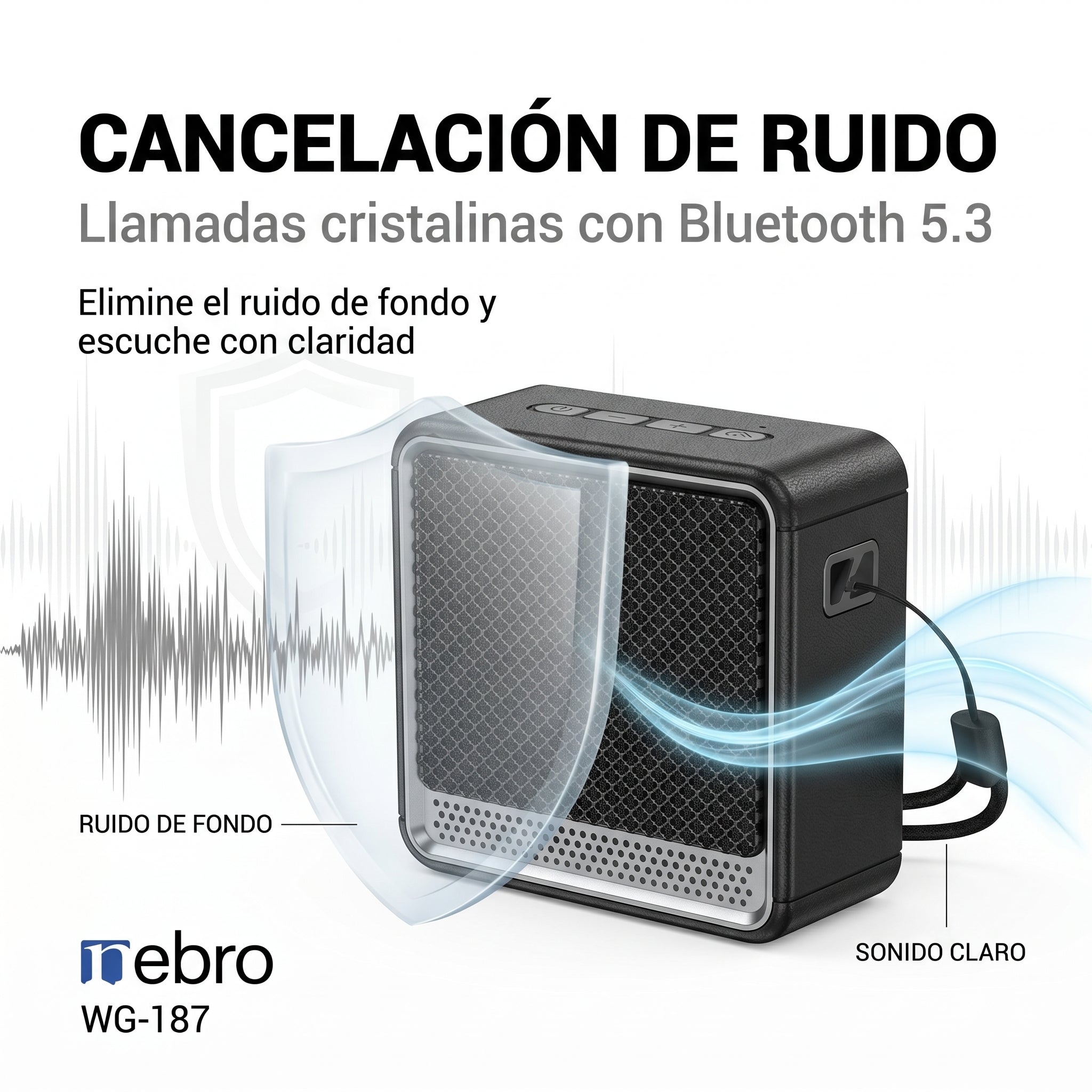 Bocina Bluetooth NEBRO WG187 Bluetooth 53 5W Cancelación Ruido - Imagen 2