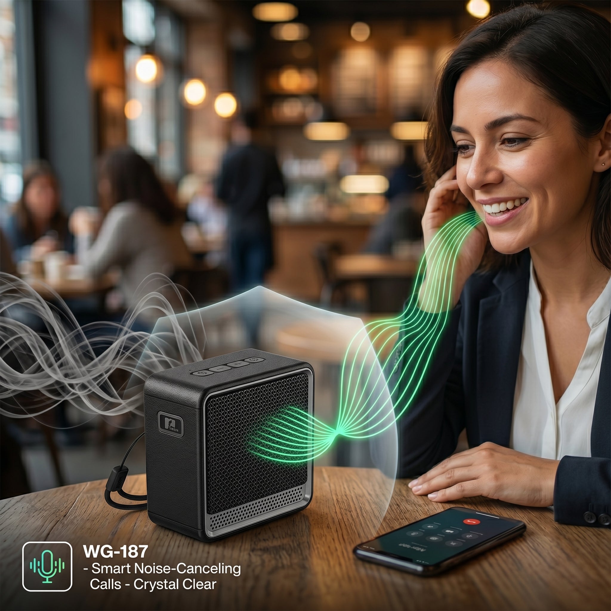 Bocina Bluetooth NEBRO WG187 Bluetooth 53 5W Cancelación Ruido - Imagen 4