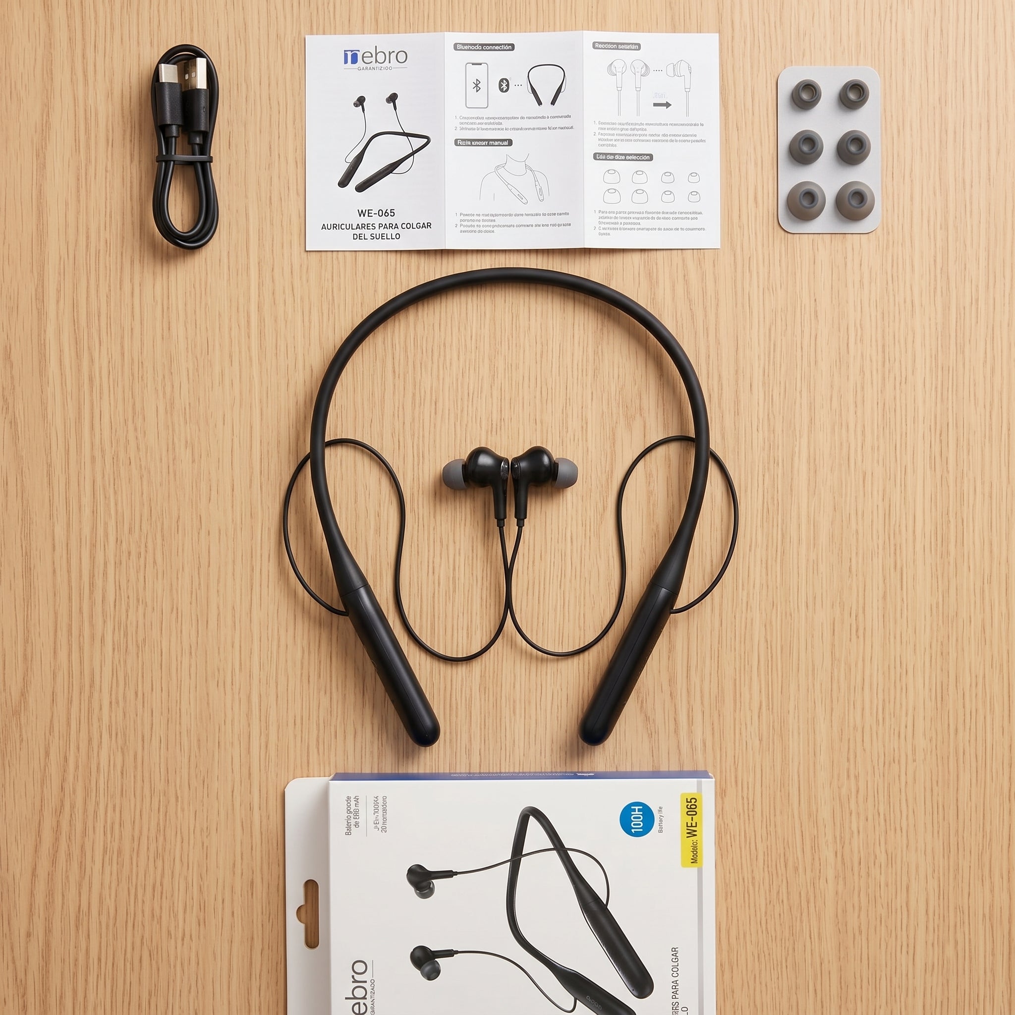Audífonos Collar NEBRO WE065 Bluetooth 53 80 Horas Batería 800mAh - Imagen 6