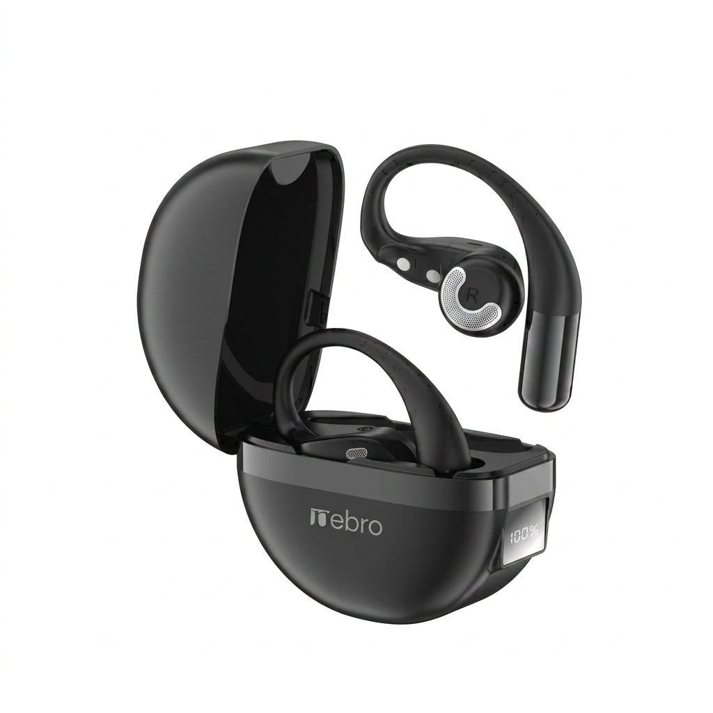 Audífonos Bluetooth OWS NEBRO WE506 Clip Oreja Sonido Direccional Estuche 400mAh - Imagen 1
