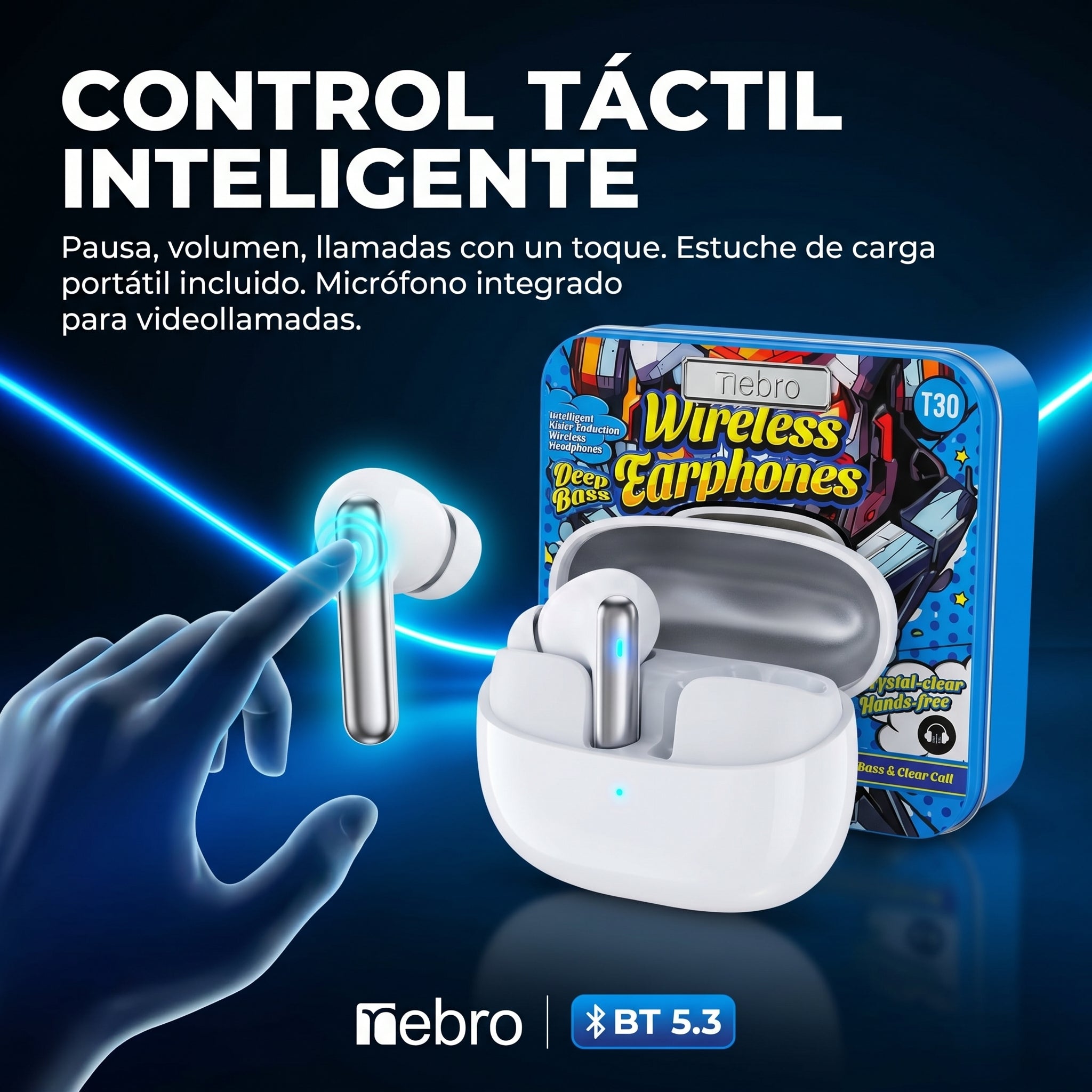 Audífonos Bluetooth TWS NEBRO WET30 Bluetooth 53 - Imagen 3