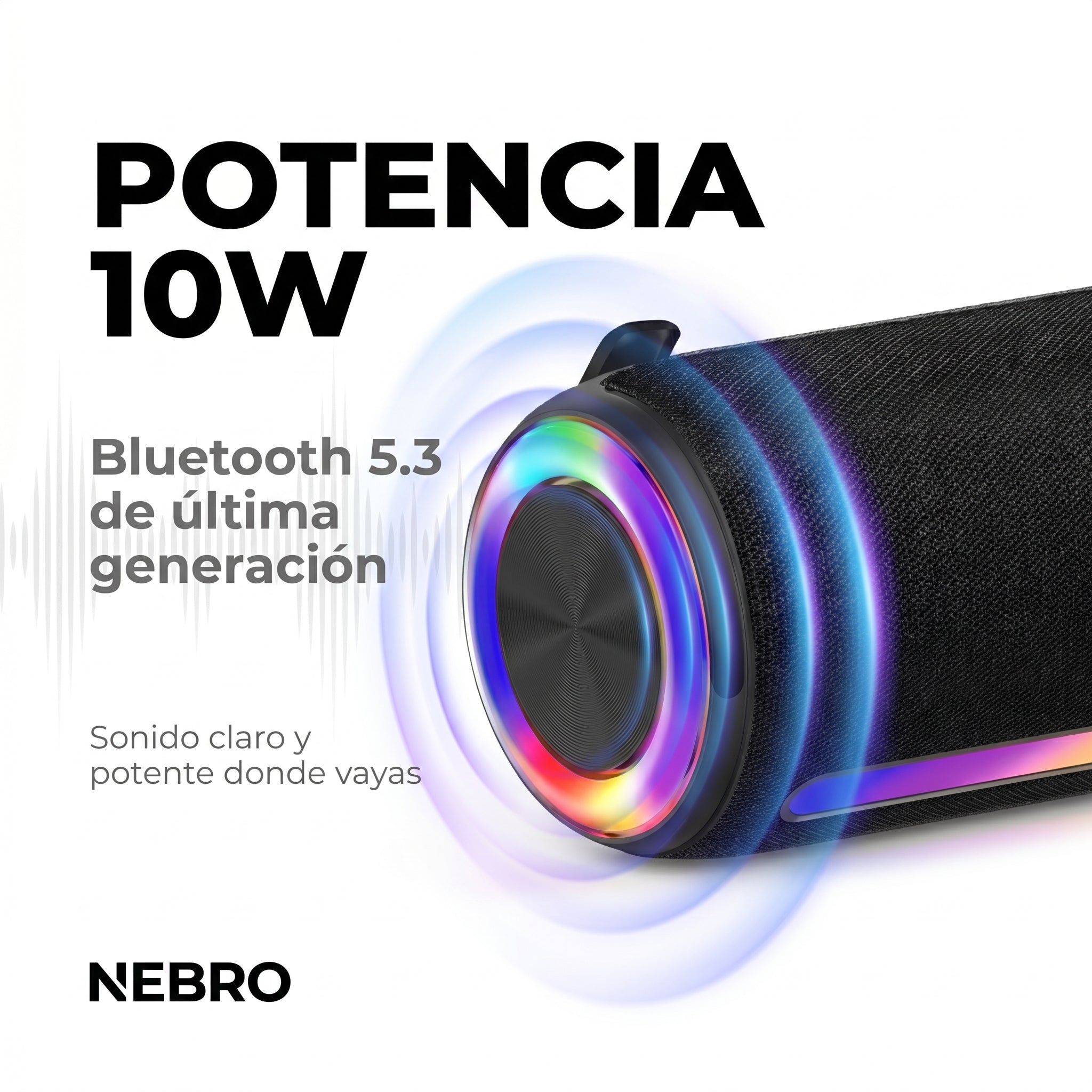 Bocina Bluetooth NEBRO WG192 Bluetooth 53 10W - Imagen 2