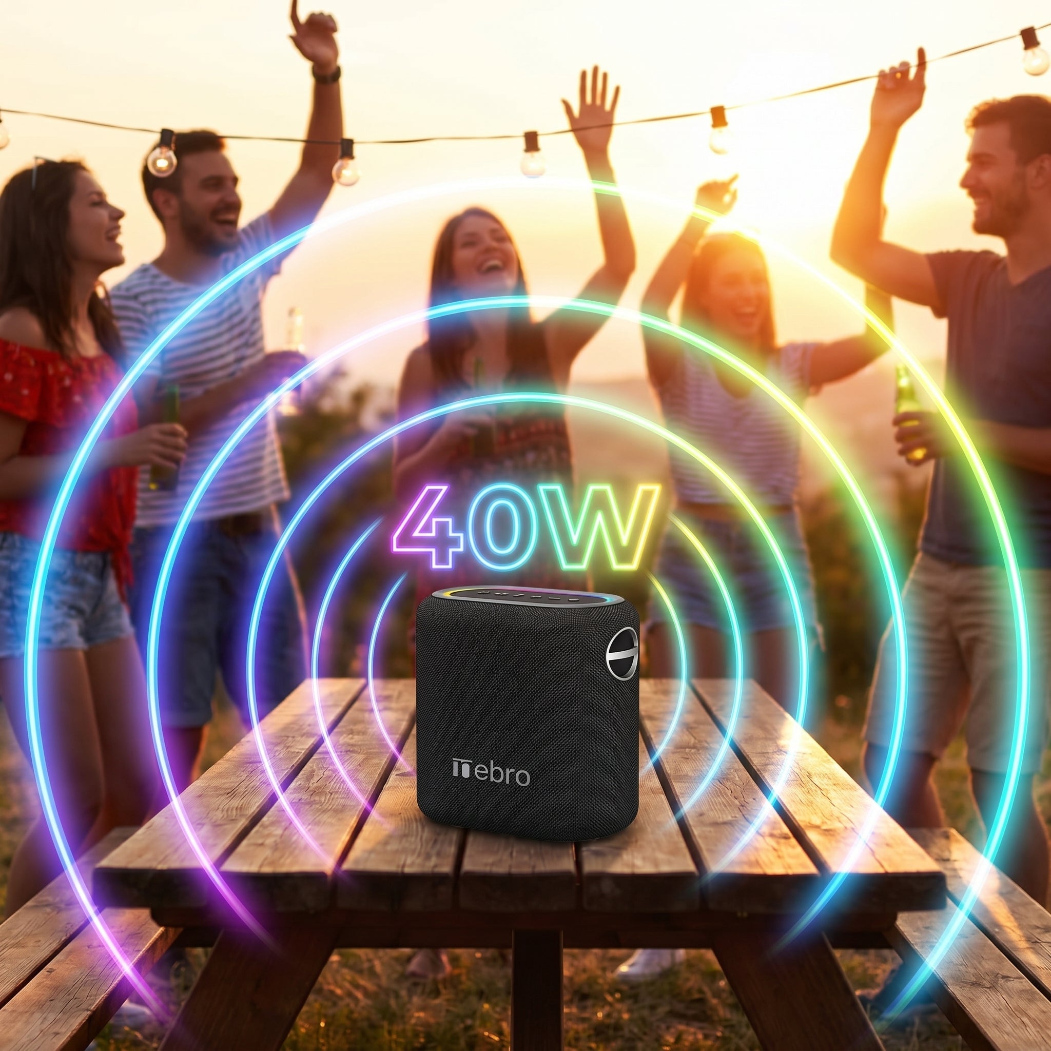 Bocina Bluetooth TWS NEBRO WG080S Bluetooth 53 40W IPX5 - Imagen 4