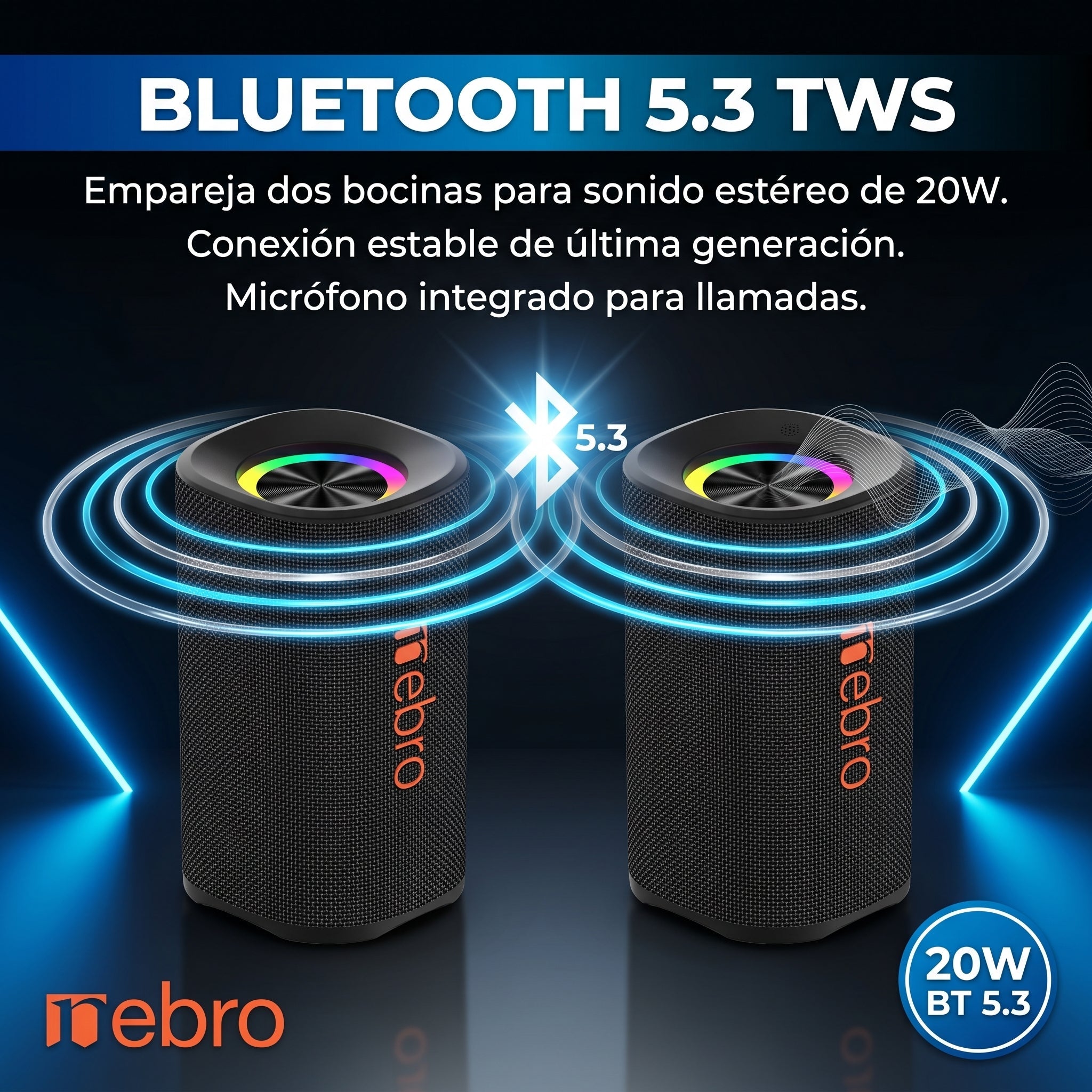 Bocina Bluetooth TWS NEBRO WG138 Bluetooth 53 20W - Imagen 3