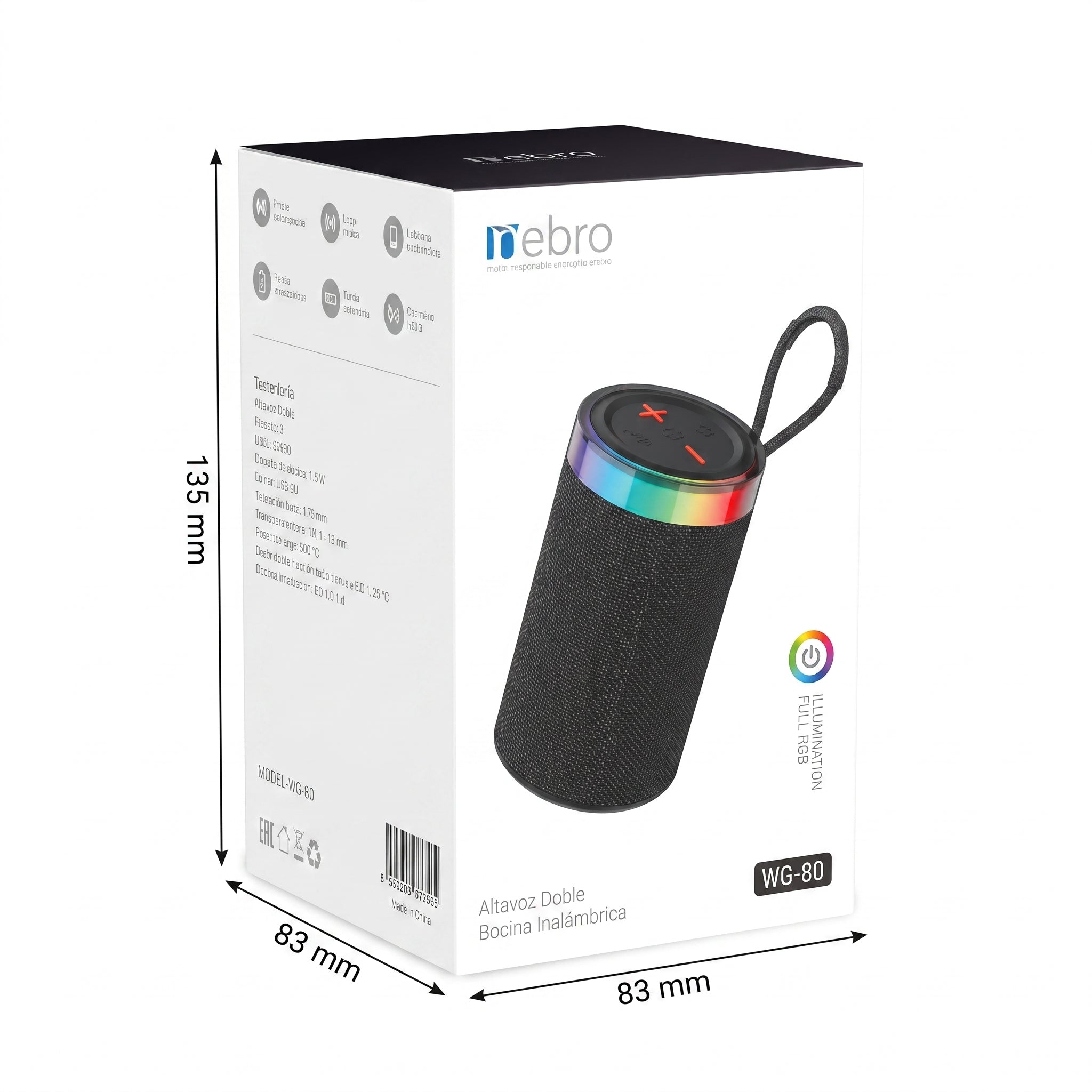 Bocina Portátil Nebro WG-181: Sonido Bluetooth 5.0 - Imagen 10