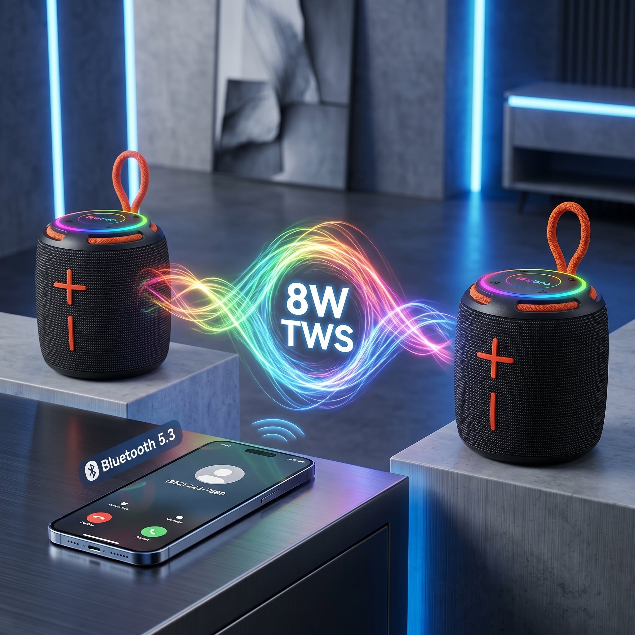 Bocina Bluetooth TWS NEBRO WG197 Bluetooth 53 8W - Imagen 5