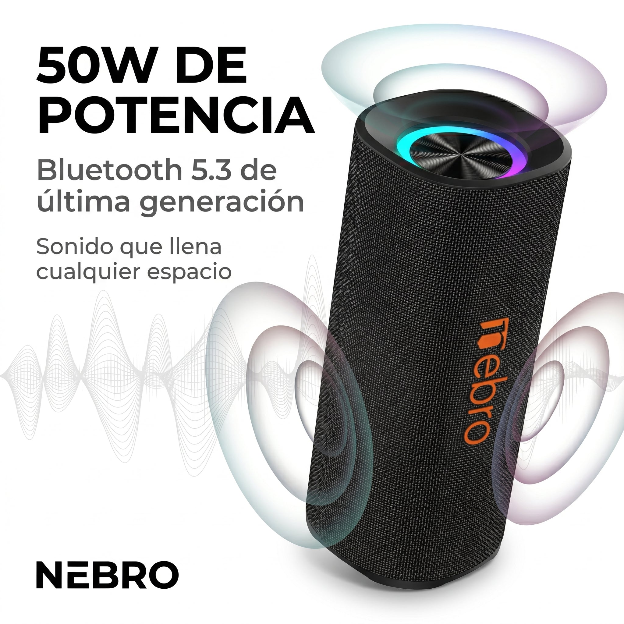 Bocina Bluetooth NEBRO WG140 Bluetooth 53 50W IPX4 - Imagen 2