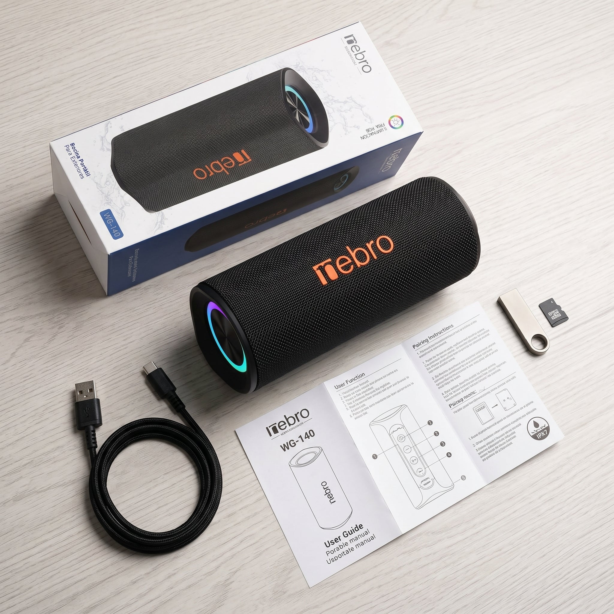 Bocina Bluetooth NEBRO WG140 Bluetooth 53 50W IPX4 - Imagen 7