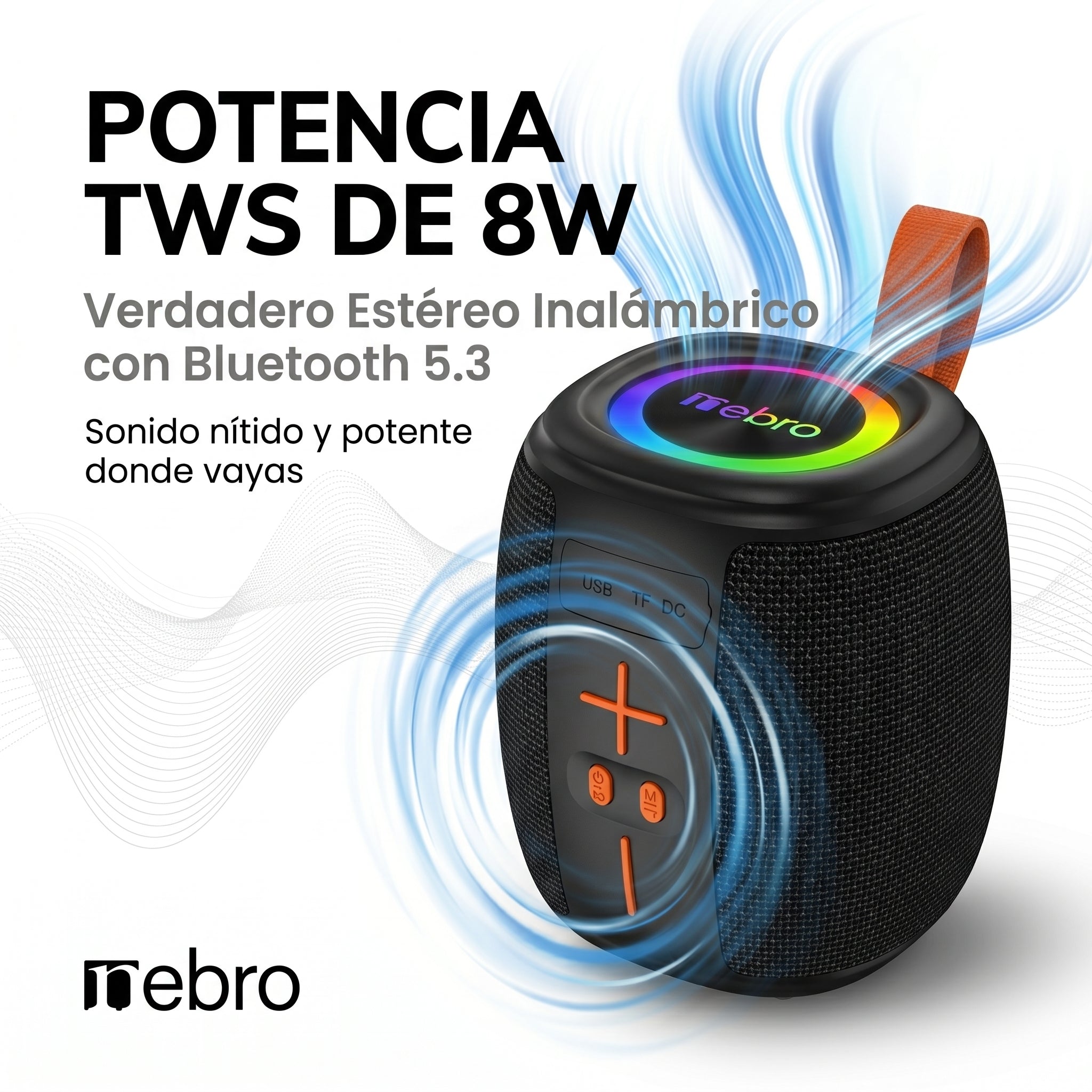 Bocina Bluetooth TWS NEBRO WG196 Bluetooth 53 8W - Imagen 2