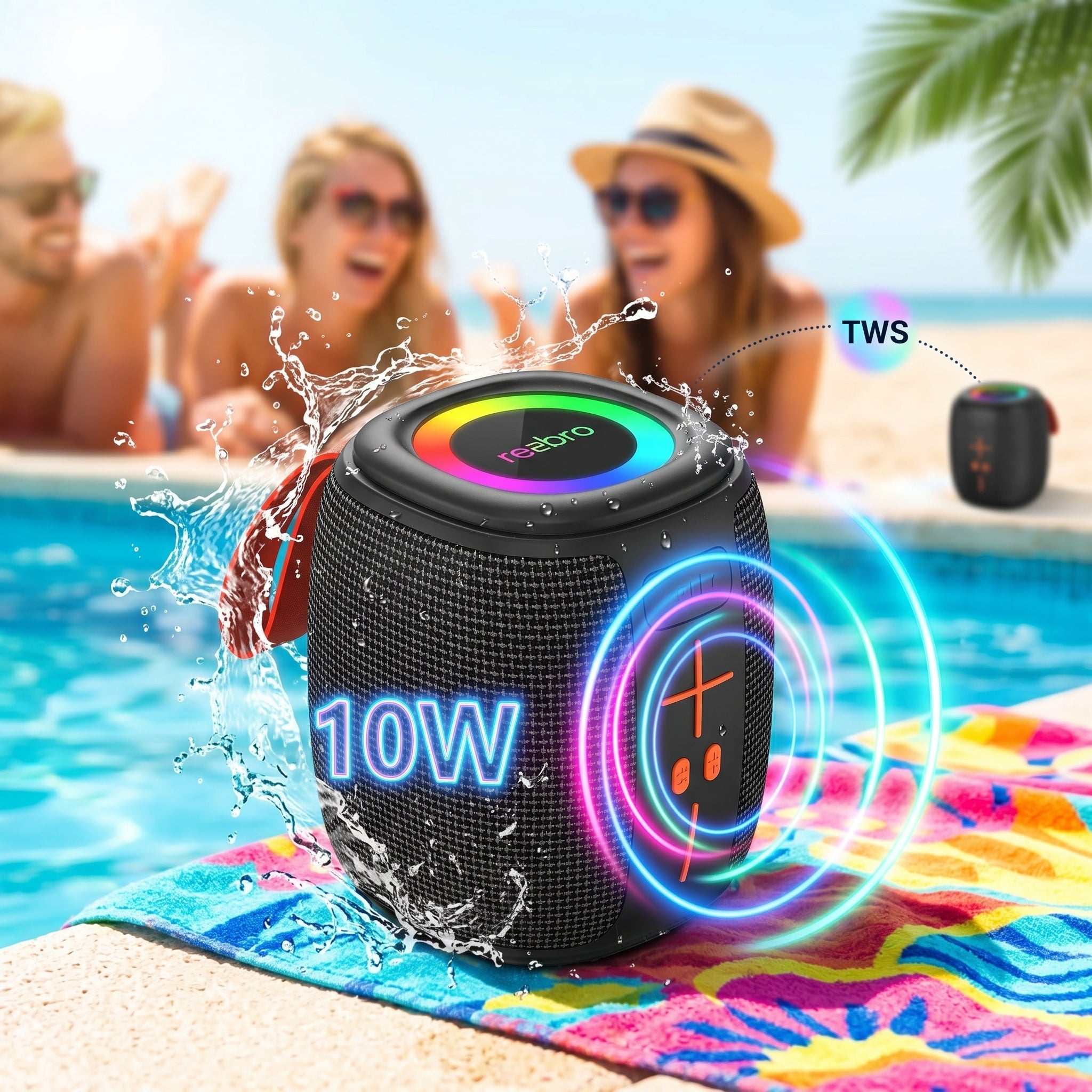 Bocina Bluetooth TWS NEBRO WG086 Bluetooth 53 10W IPX5 - Imagen 3