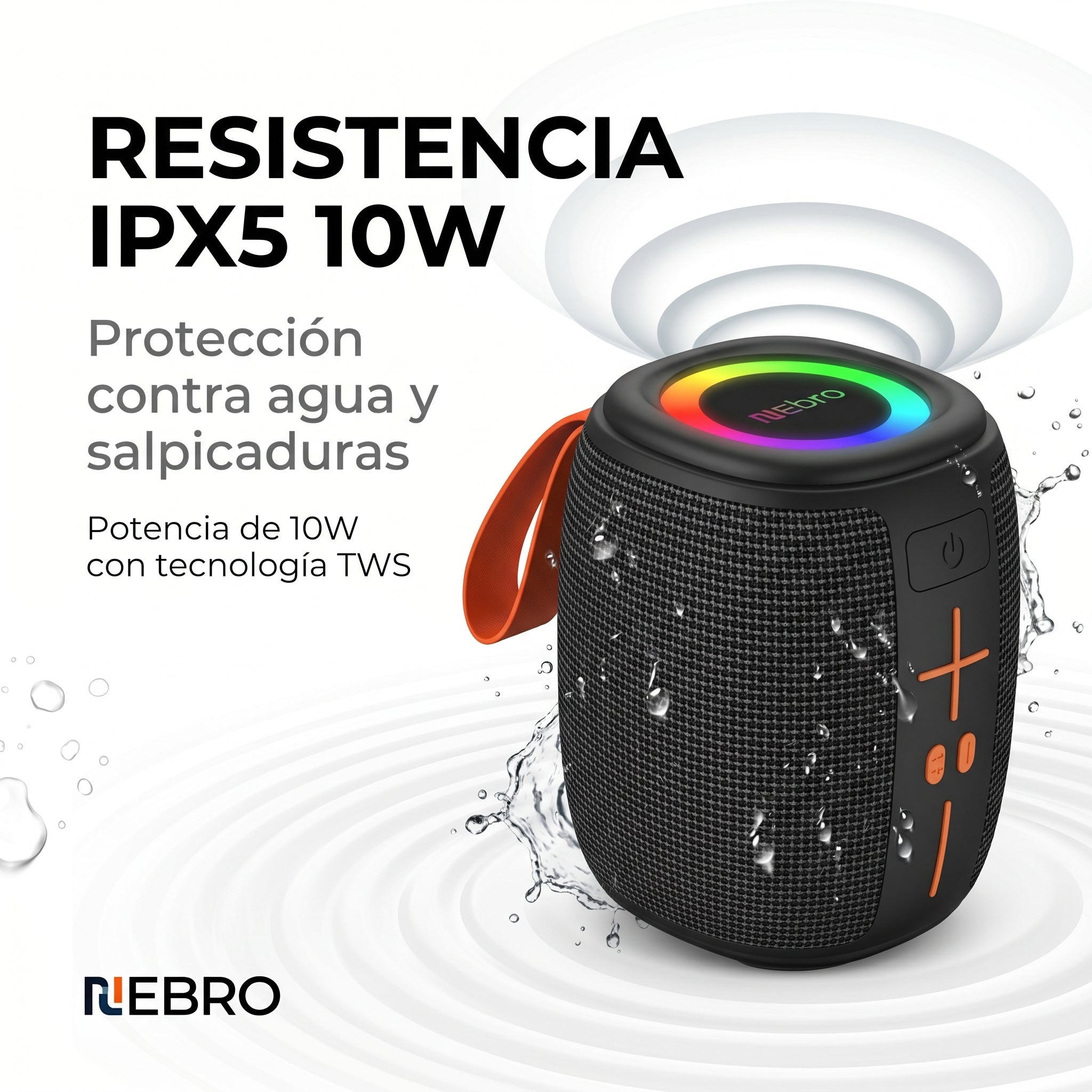 Bocina Bluetooth TWS NEBRO WG086 Bluetooth 53 10W IPX5 - Imagen 4