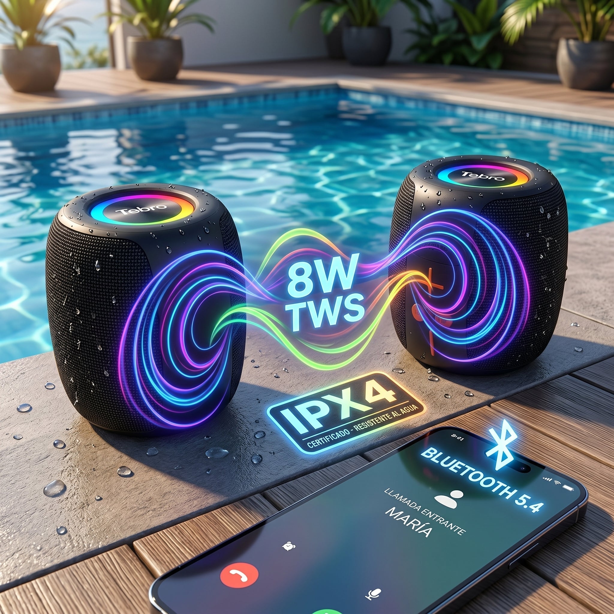 Bocina Bluetooth TWS NEBRO WG195 Bluetooth 54 8W IPX4 - Imagen 6
