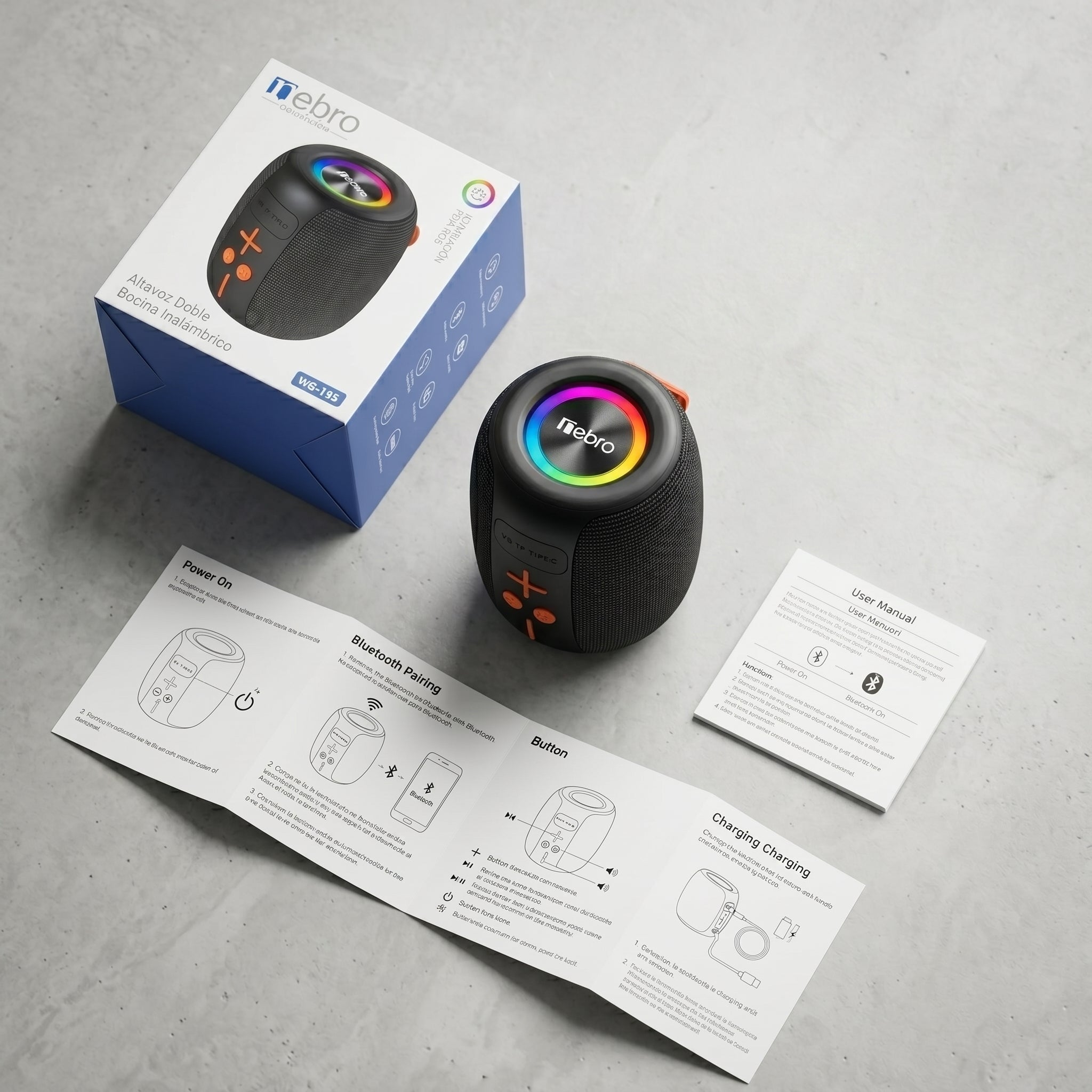 Bocina Bluetooth TWS NEBRO WG195 Bluetooth 54 8W IPX4 - Imagen 8