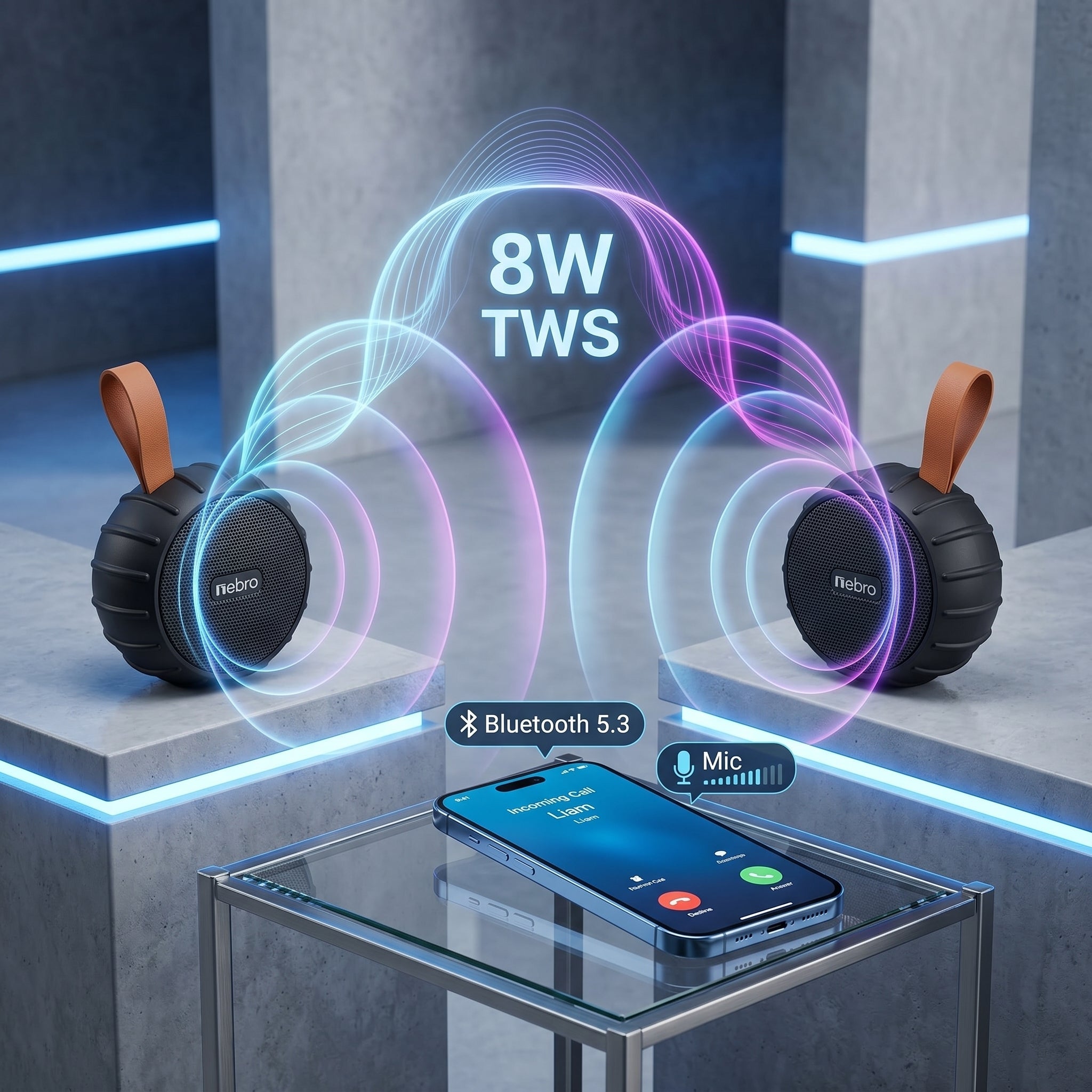 Bocina Bluetooth TWS NEBRO WG132 Bluetooth 53 8W - Imagen 5