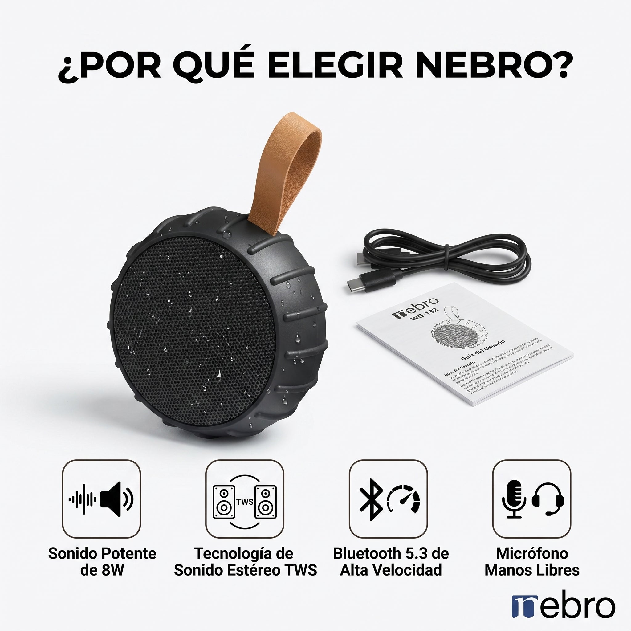 Bocina Bluetooth TWS NEBRO WG132 Bluetooth 53 8W - Imagen 7