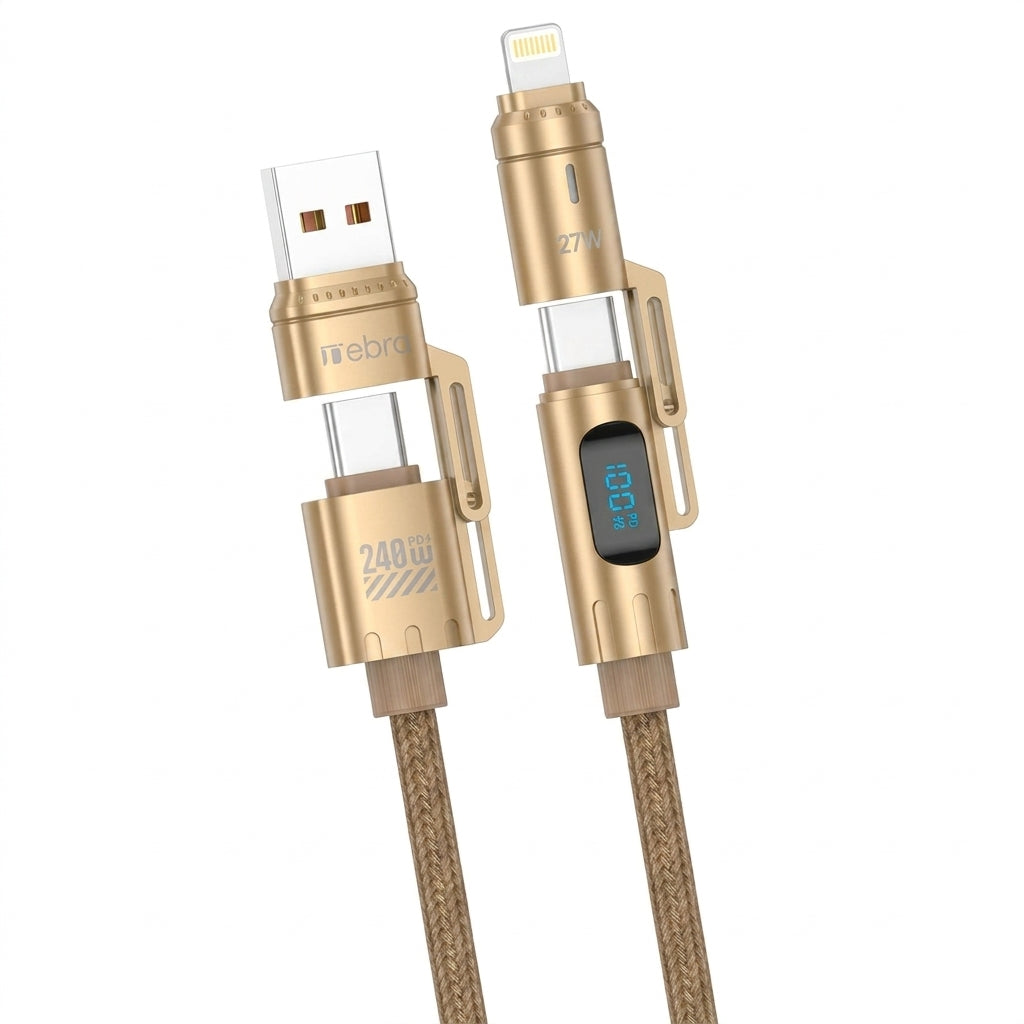 Cable 4 en 1 Trenzado NEBRO WD312 7W Carga Alta Resistencia - Imagen 2