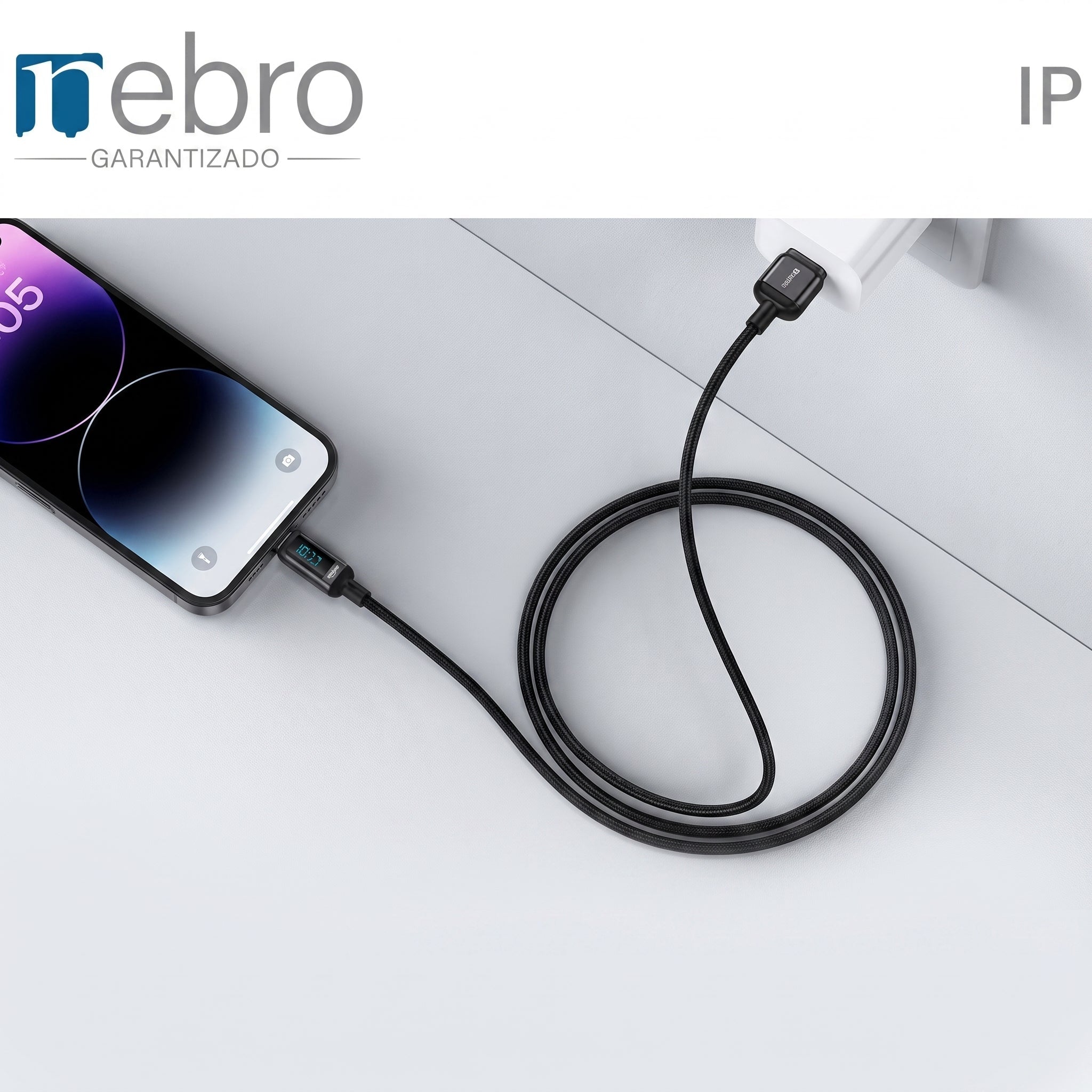 Cable Lightning a USB-A Trenzado Nebro WD-309L - Imagen 7