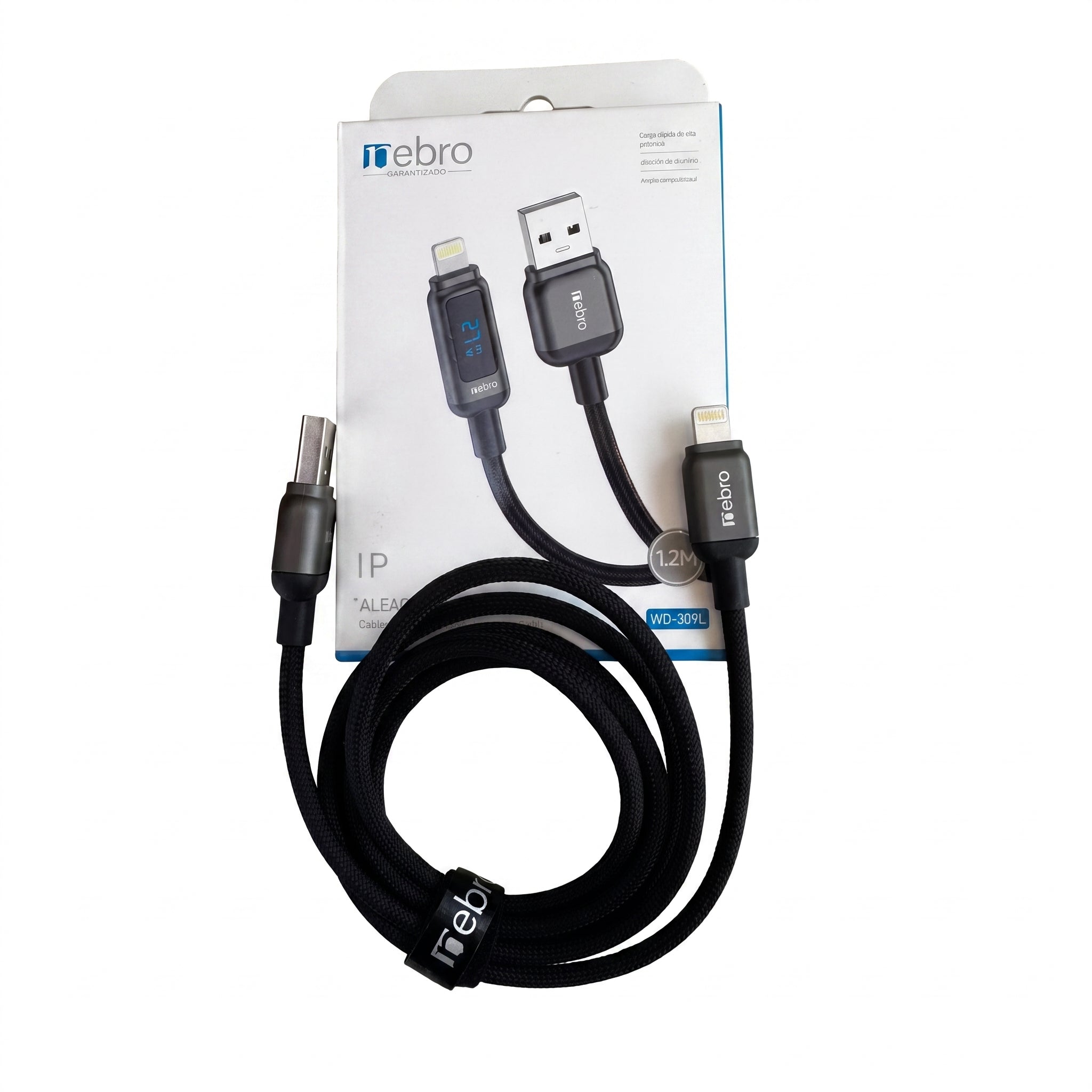 Cable Lightning a USB-A Trenzado Nebro WD-309L - Imagen 8