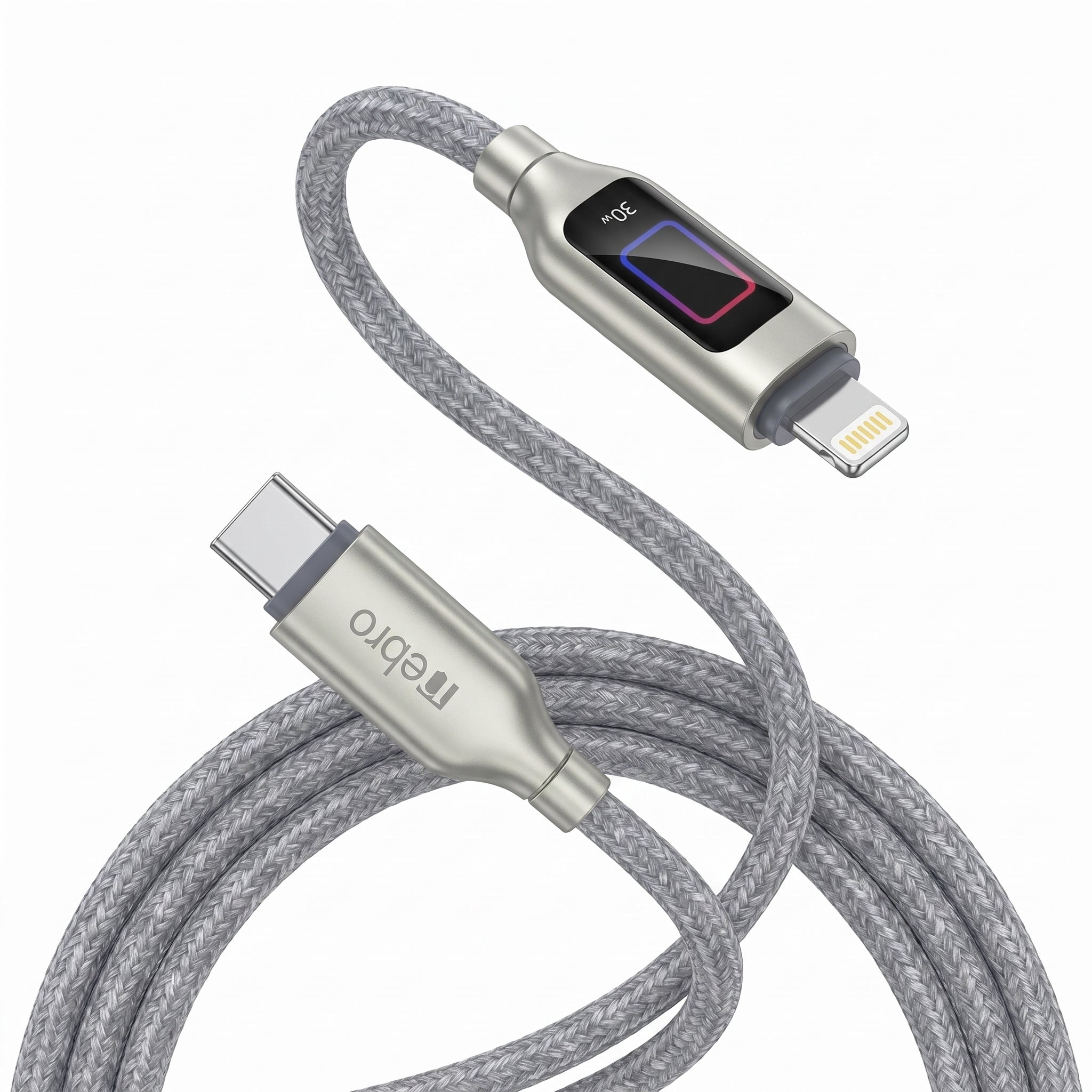 Cable Lightning Trenzado NEBRO WD-305TL 30W Carga Rápida Alta Resistencia