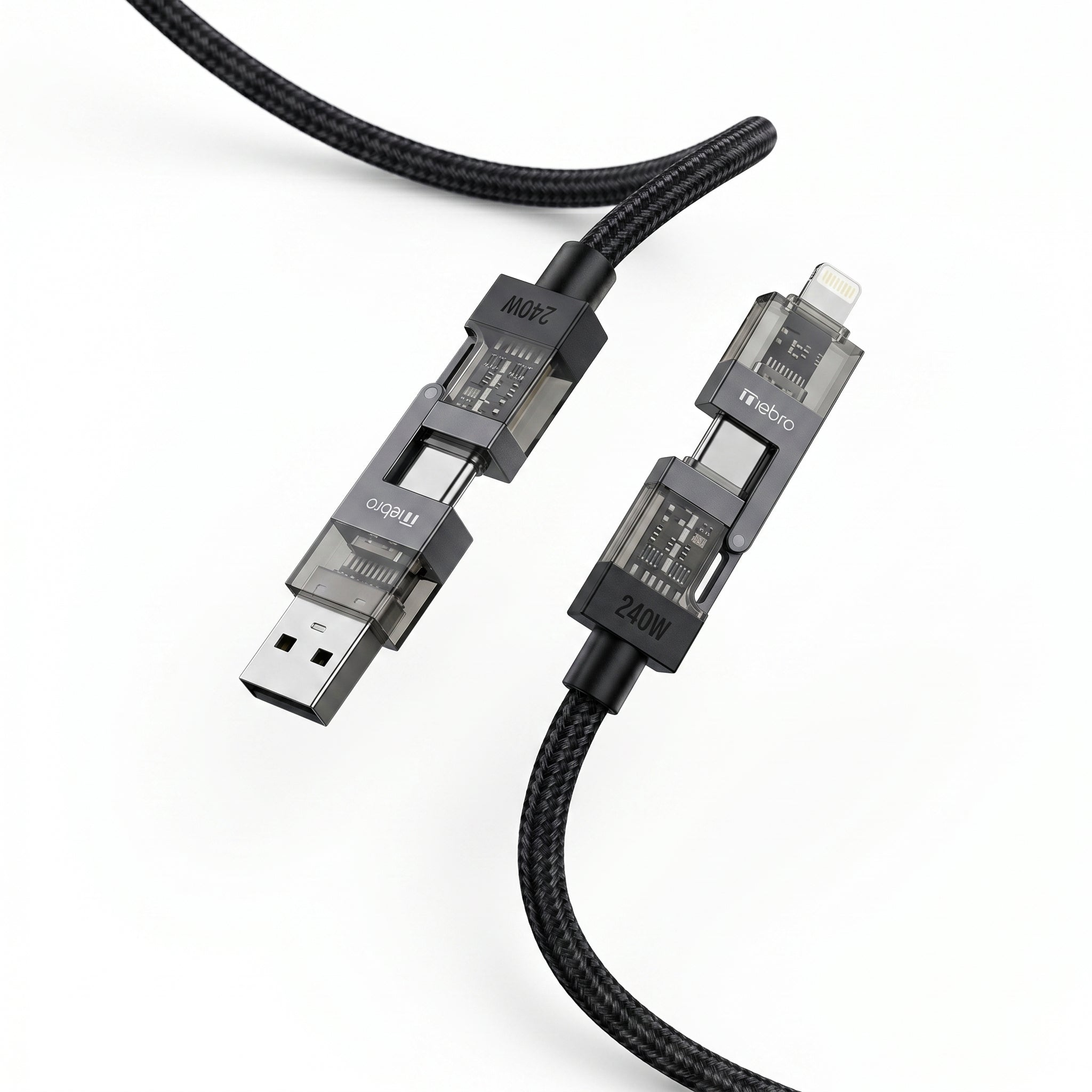 Cable 4 en 1 NEBRO WD-310 240W Carga Rápida PD Multiconector