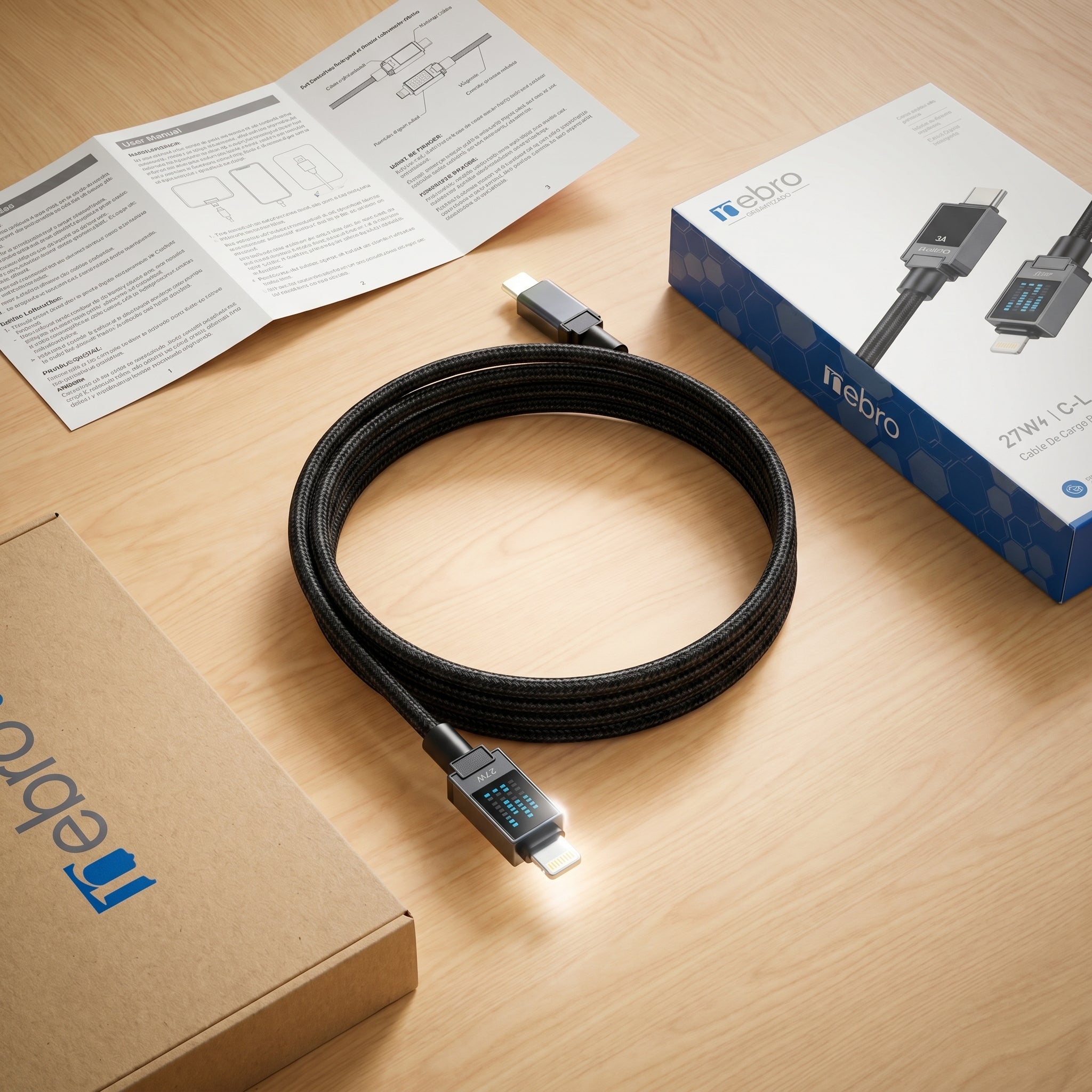Cable Lightning Carga Ultra Rápida NEBRO WD311TL 27W PD Compatible - Imagen 2
