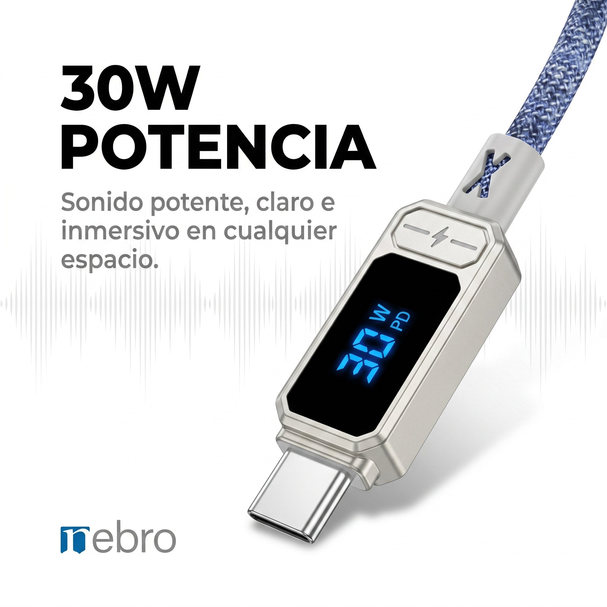 Cable Lightning NEBRO WD-306TL 30W Carga Rápida PD