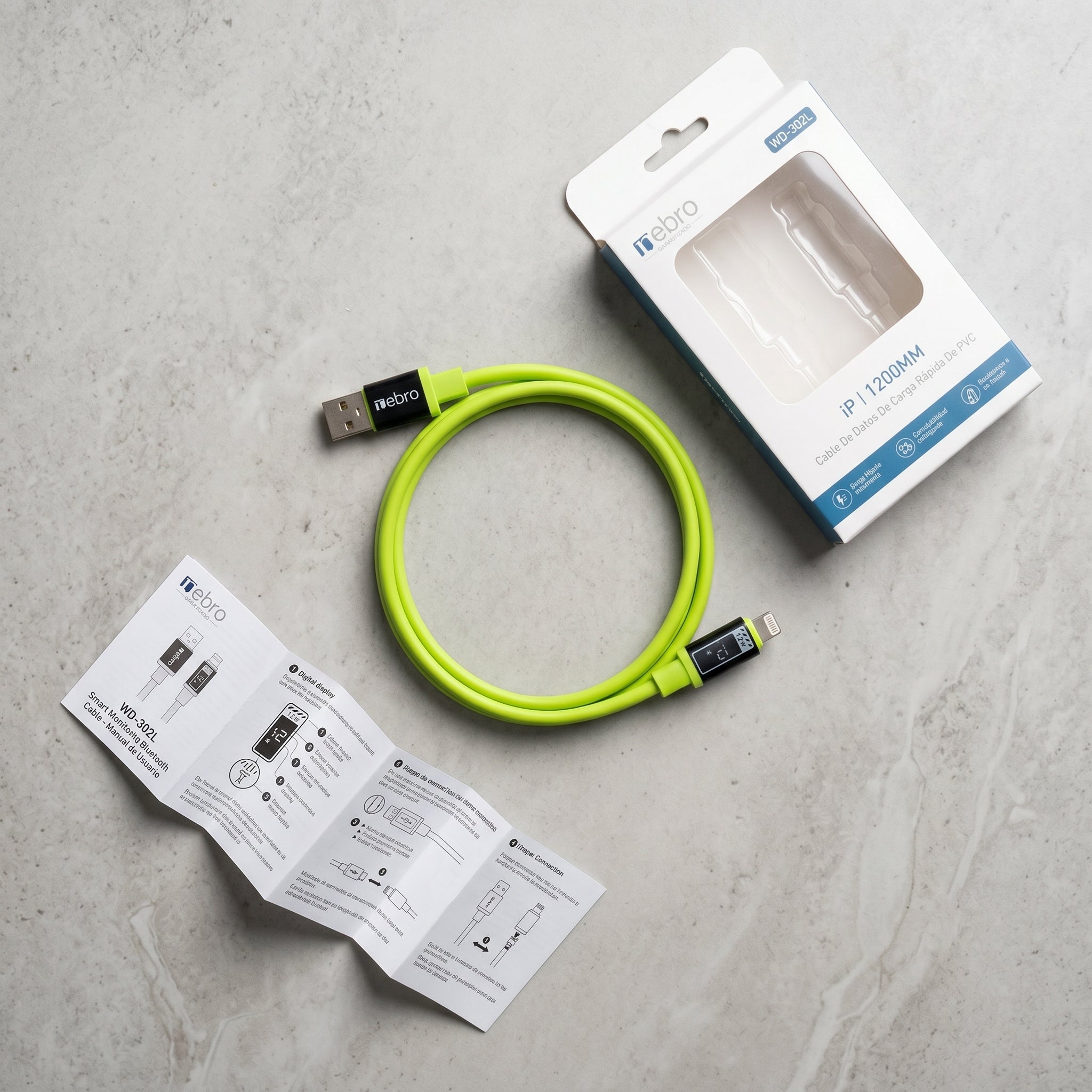 Cable Lightning NEBRO WD-302L 12W Certificado MFi Carga y Sincronización - Imagen 5