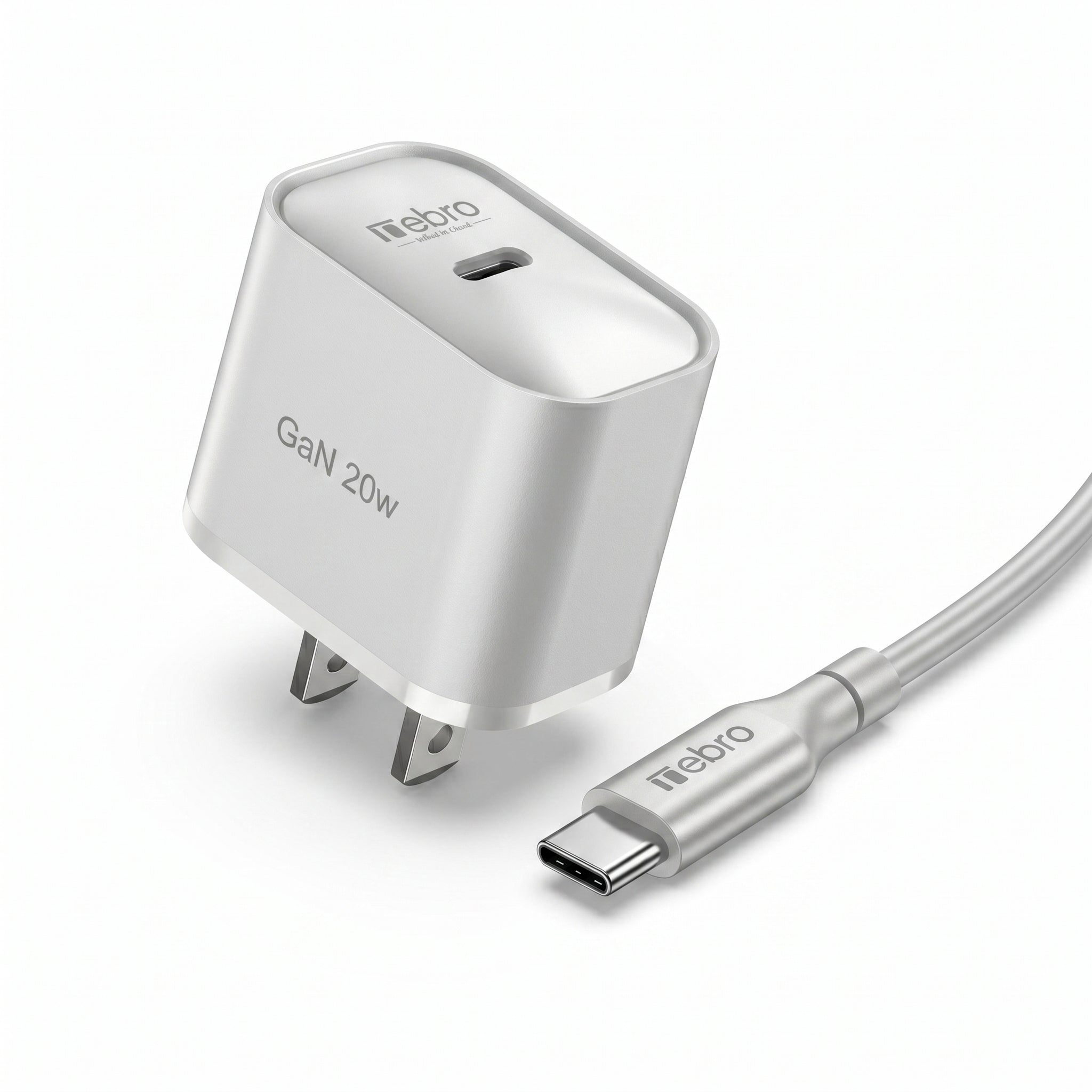 Cargador Mini GaN Nebro VGA-052T 20W Tecnología de Nitruro de Galio USB-C Carga Rápida PD - Imagen 1