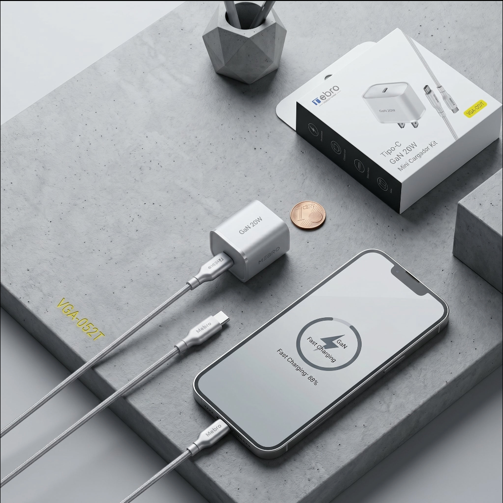 Cargador Mini GaN Nebro VGA-052T 20W Tecnología de Nitruro de Galio USB-C Carga Rápida PD - Imagen 5