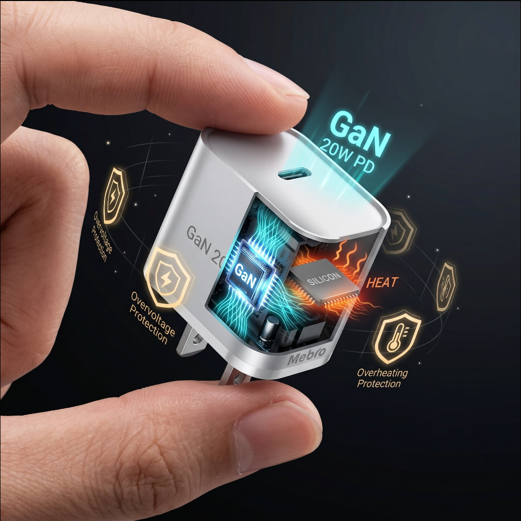 Cargador Mini GaN Nebro VGA-052T 20W Tecnología de Nitruro de Galio USB-C Carga Rápida PD - Imagen 10