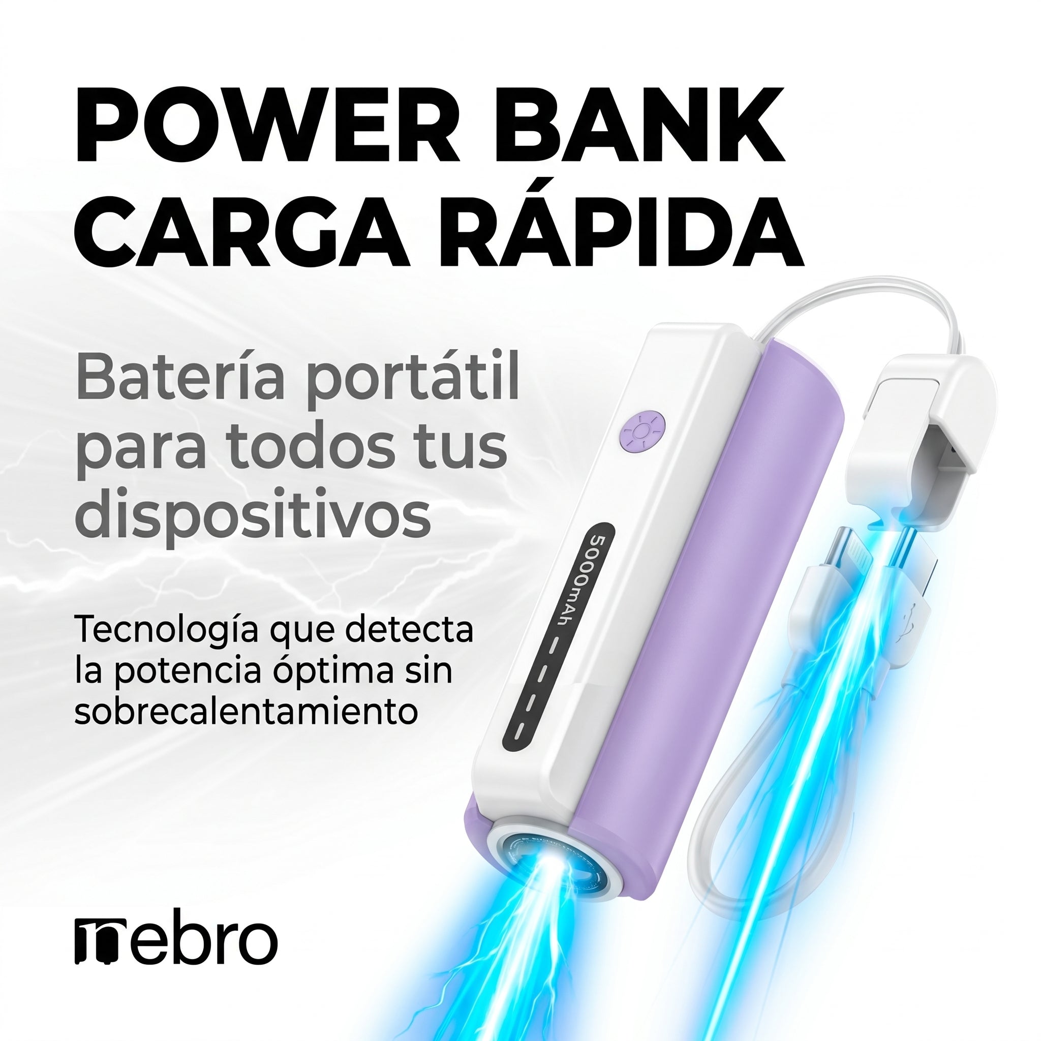 Power Bank NEBRO WB156 Batería Portátil - Imagen 2