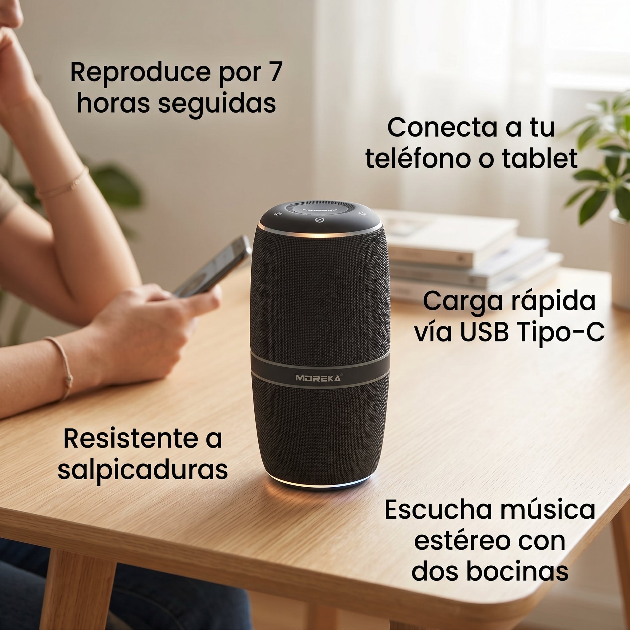 Bocina A60 80W TWS Portátil Impermeable IPX6 - Imagen 2