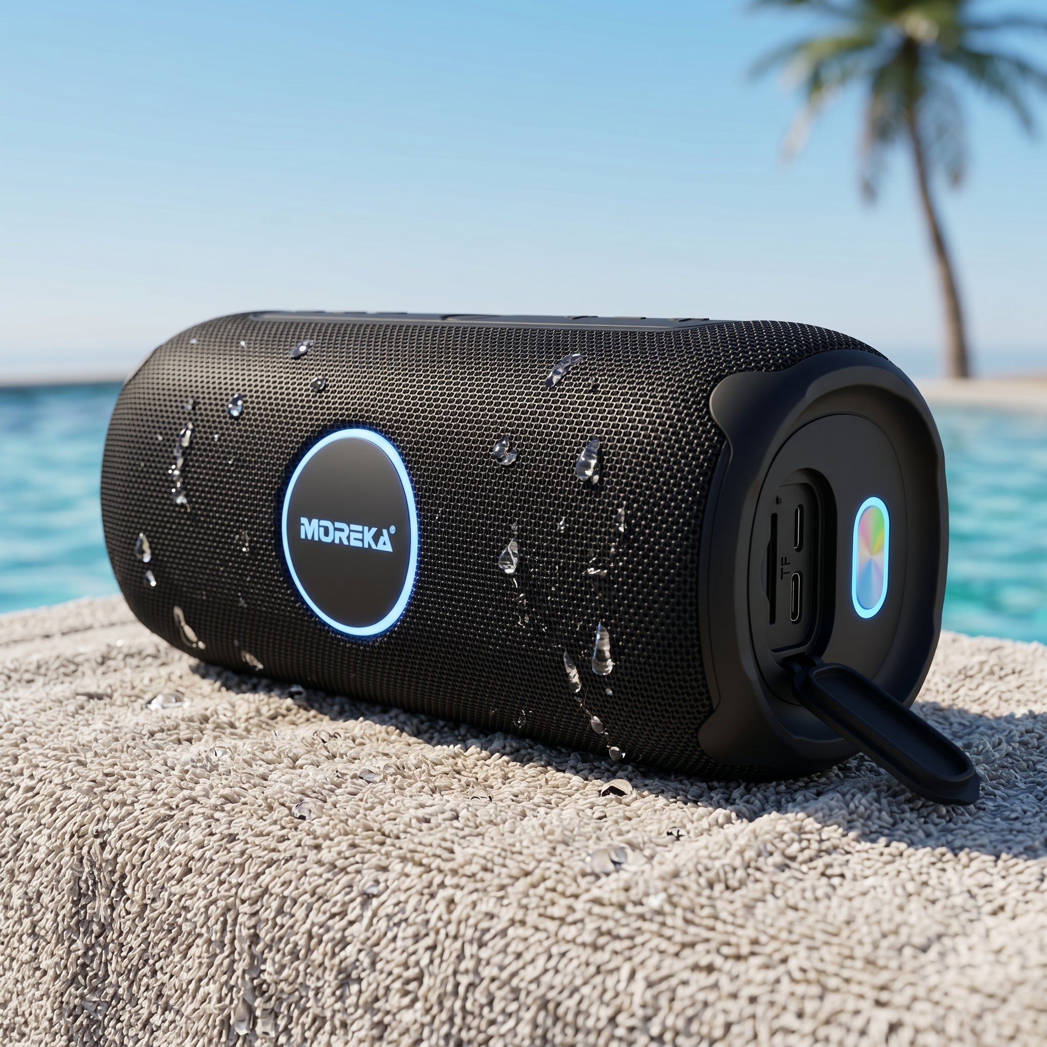 Bocina Moreka A62 50W IPX5 Resistente al Agua con Graves Extra y TWS Estéreo - Imagen 6