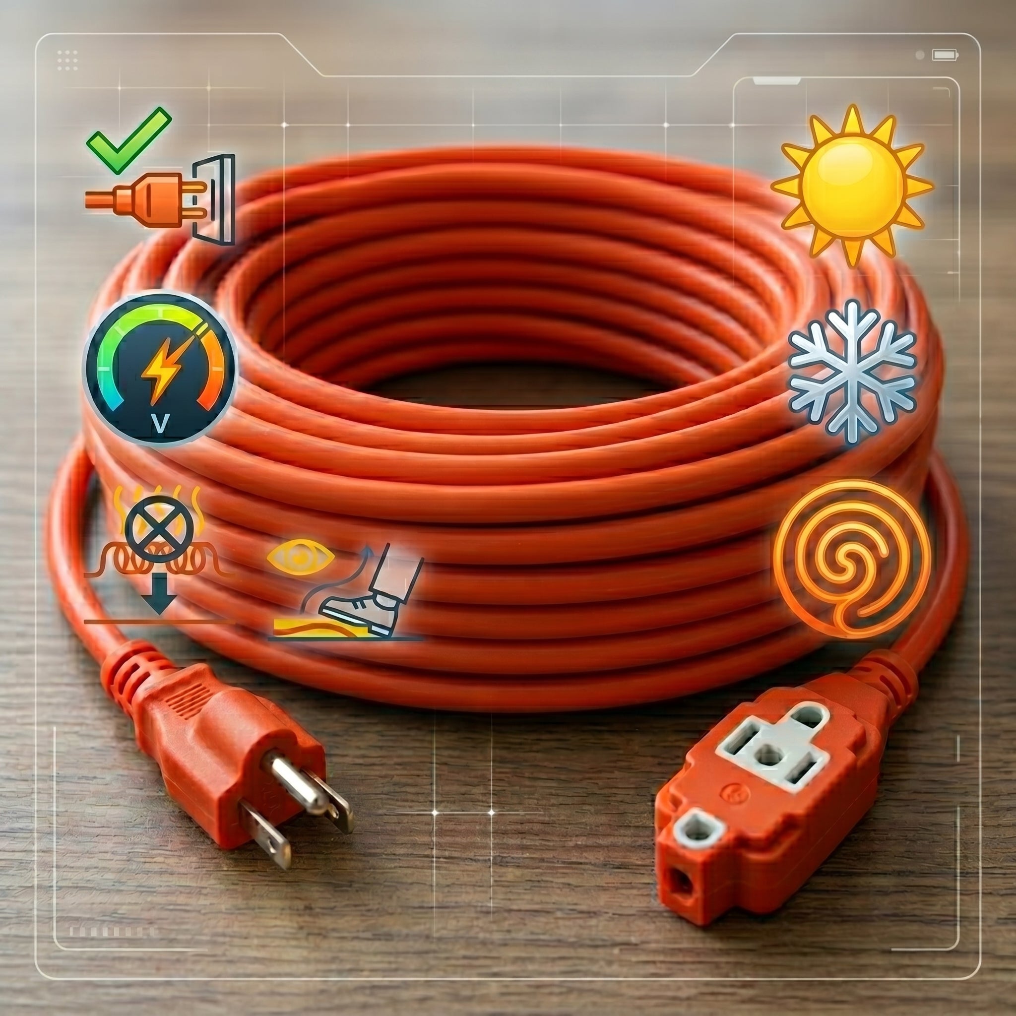 Cable de Extensión CHS15 – 15 Metros Pesado para Uso en Exteriores con Conexión a Tierra - Imagen 6